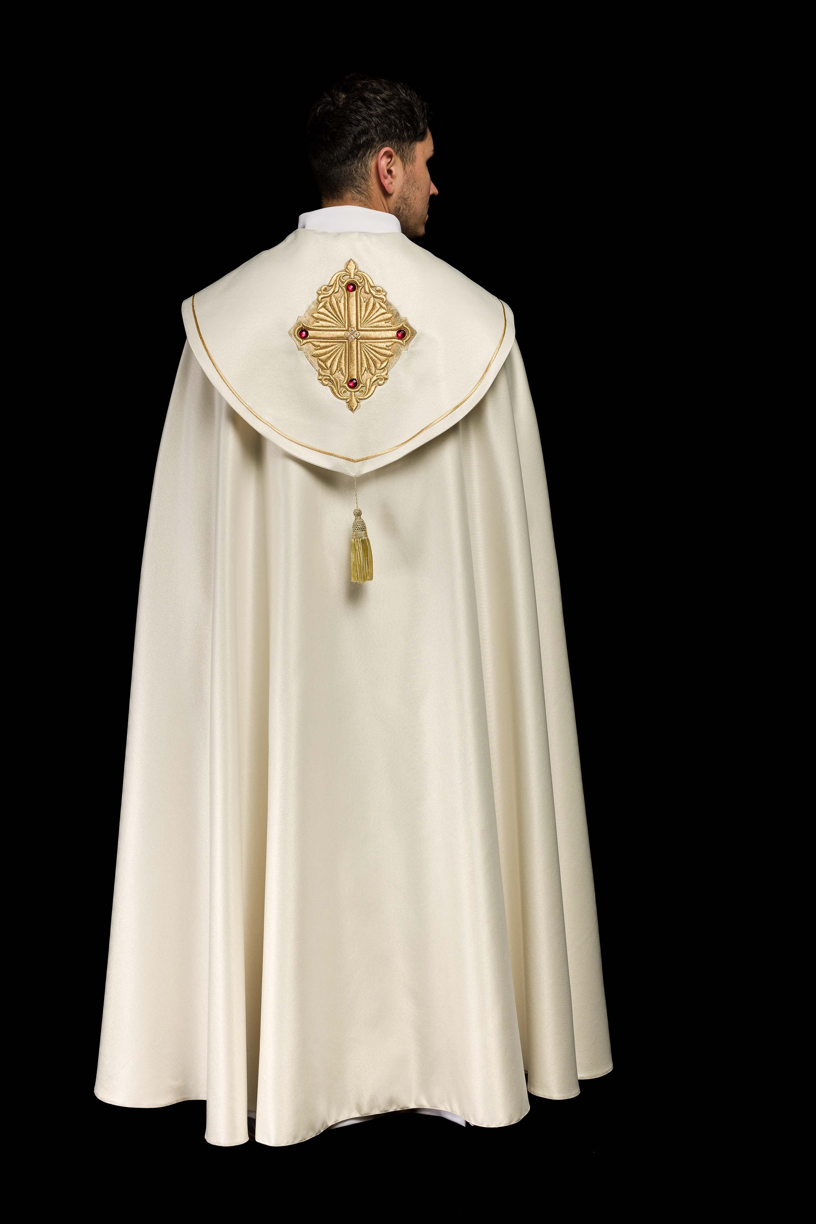 Gold liturgical cope decorated handmade