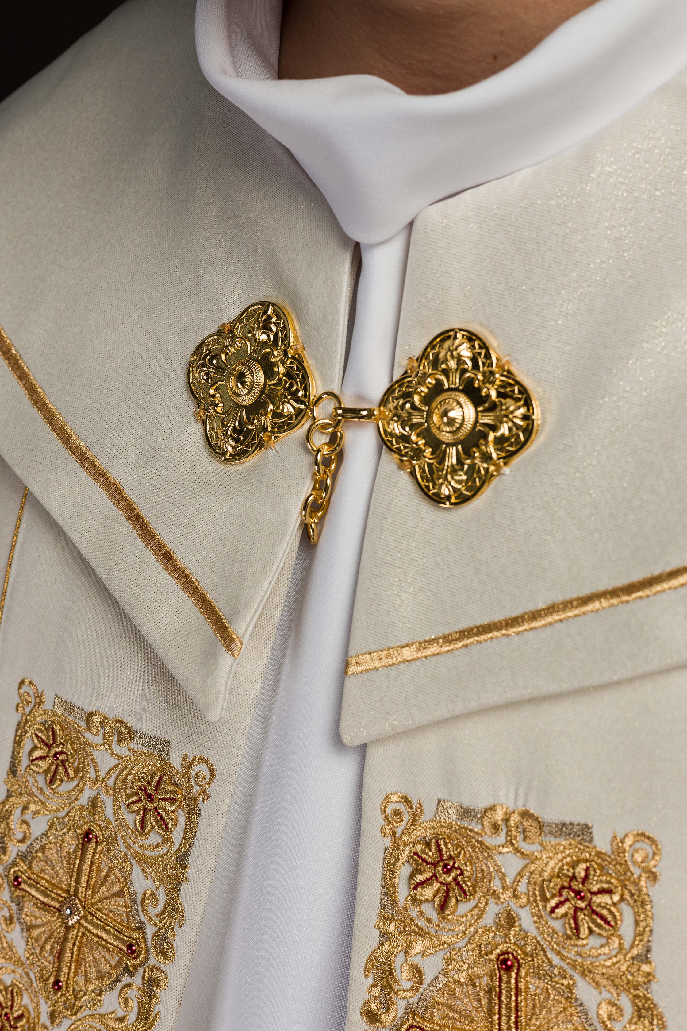 Gold liturgical cope decorated handmade