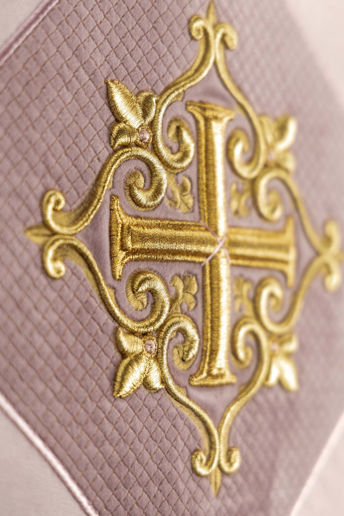 Rose Lectern Cloth with Embroidered Cross Motif