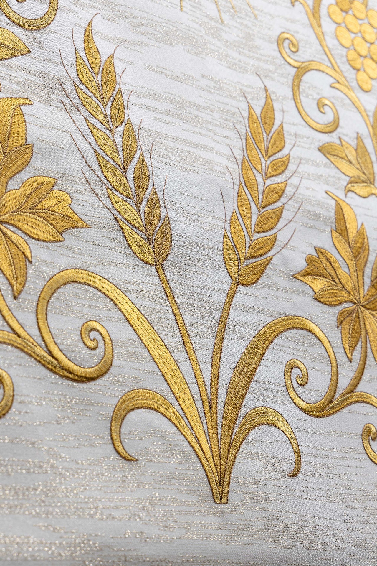Richly Embroidered Ecru Lectern Cloth with IHS Christogram