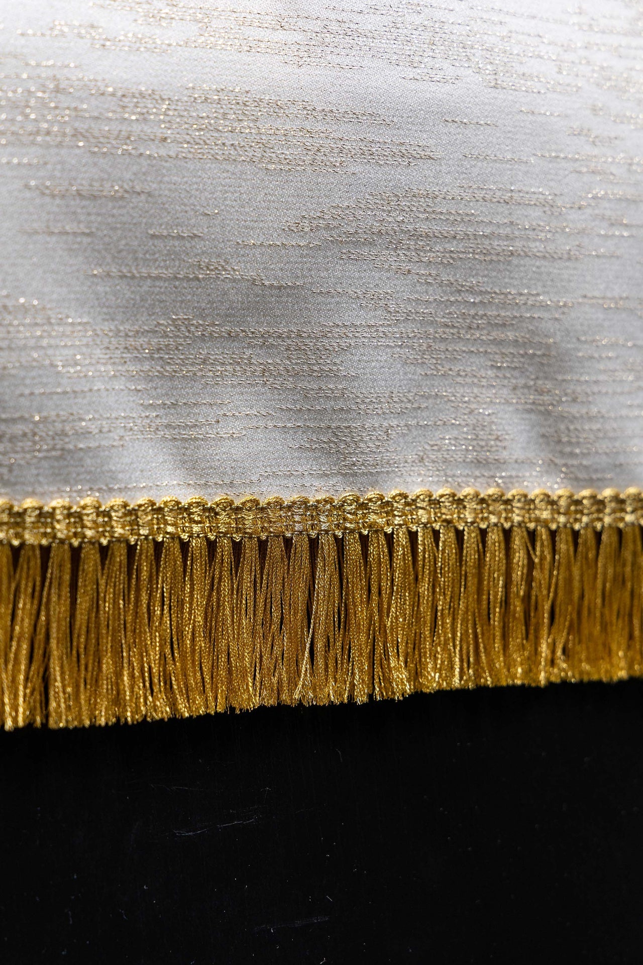 Richly Embroidered Ecru Lectern Cloth with IHS Christogram