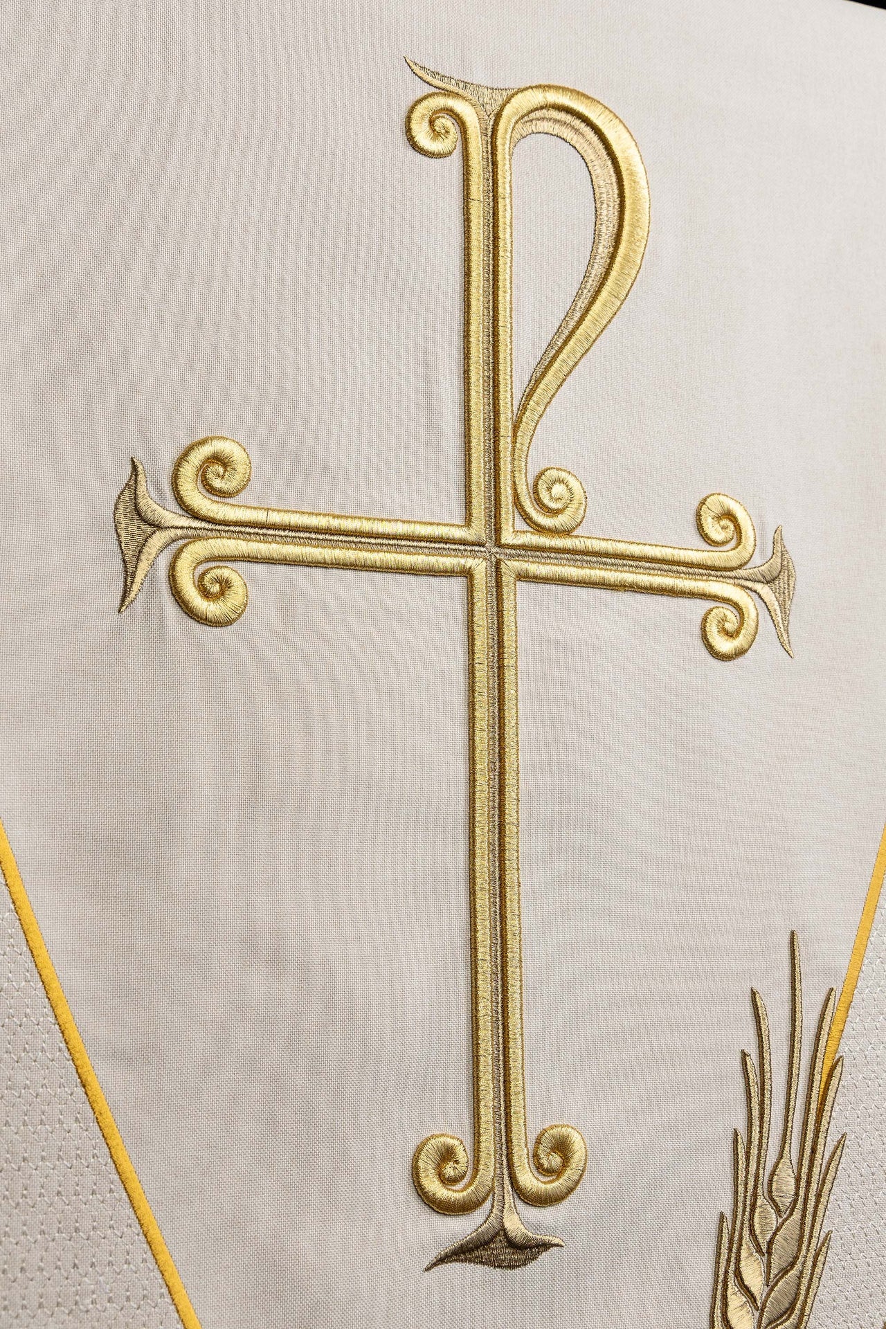 Ecru lectern cloth with PAX embroidery