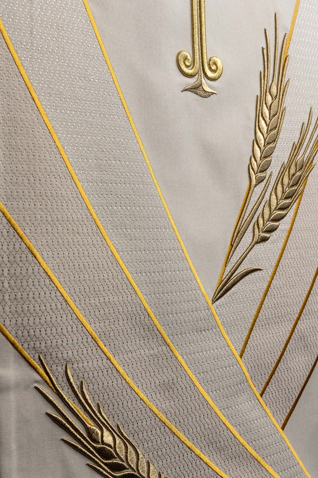 Ecru lectern cloth with PAX embroidery