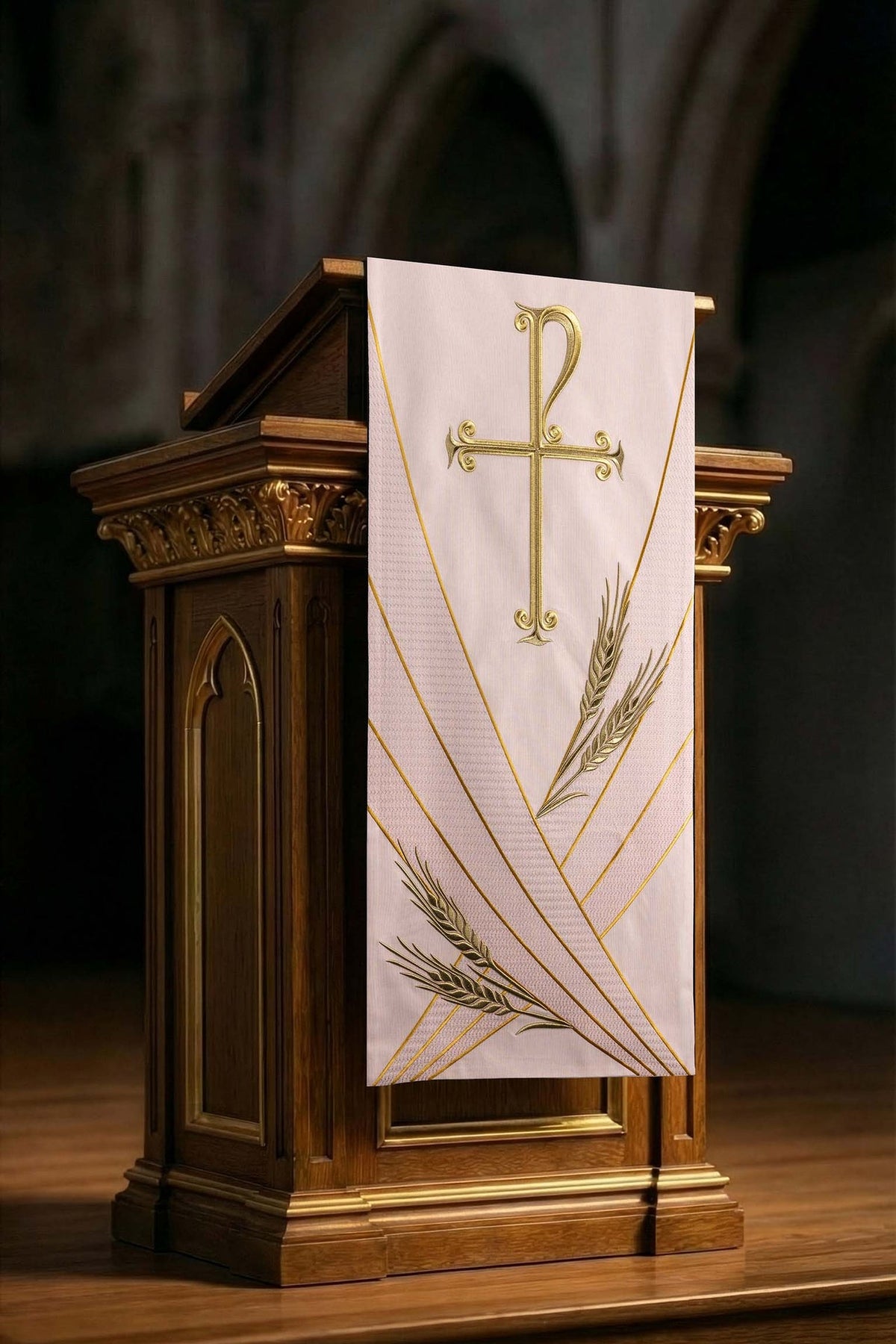 Rose Lectern Cloth with PAX Embroidery