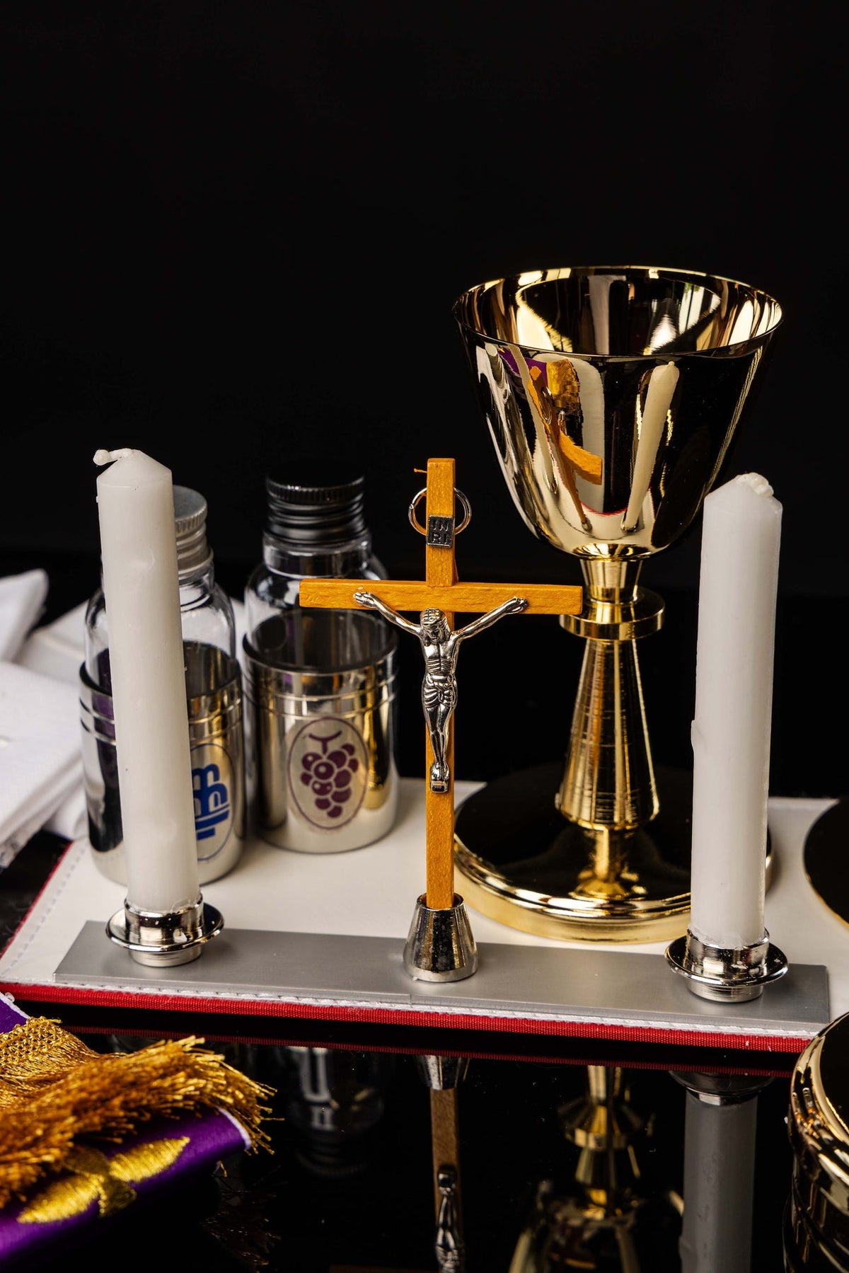 Mission Suitcase with Liturgical Equipment and Long Shoulder Strap