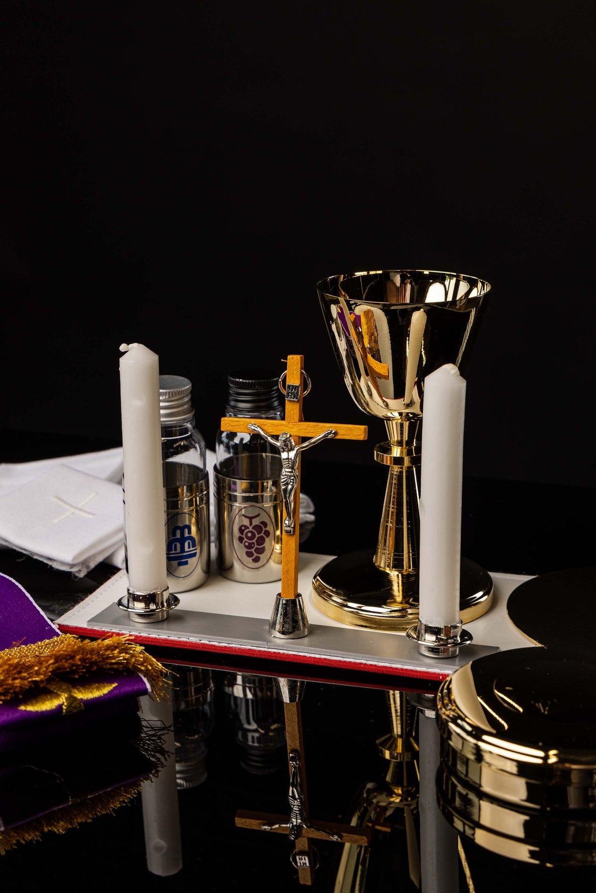 Mission Suitcase with Liturgical Equipment and Long Shoulder Strap