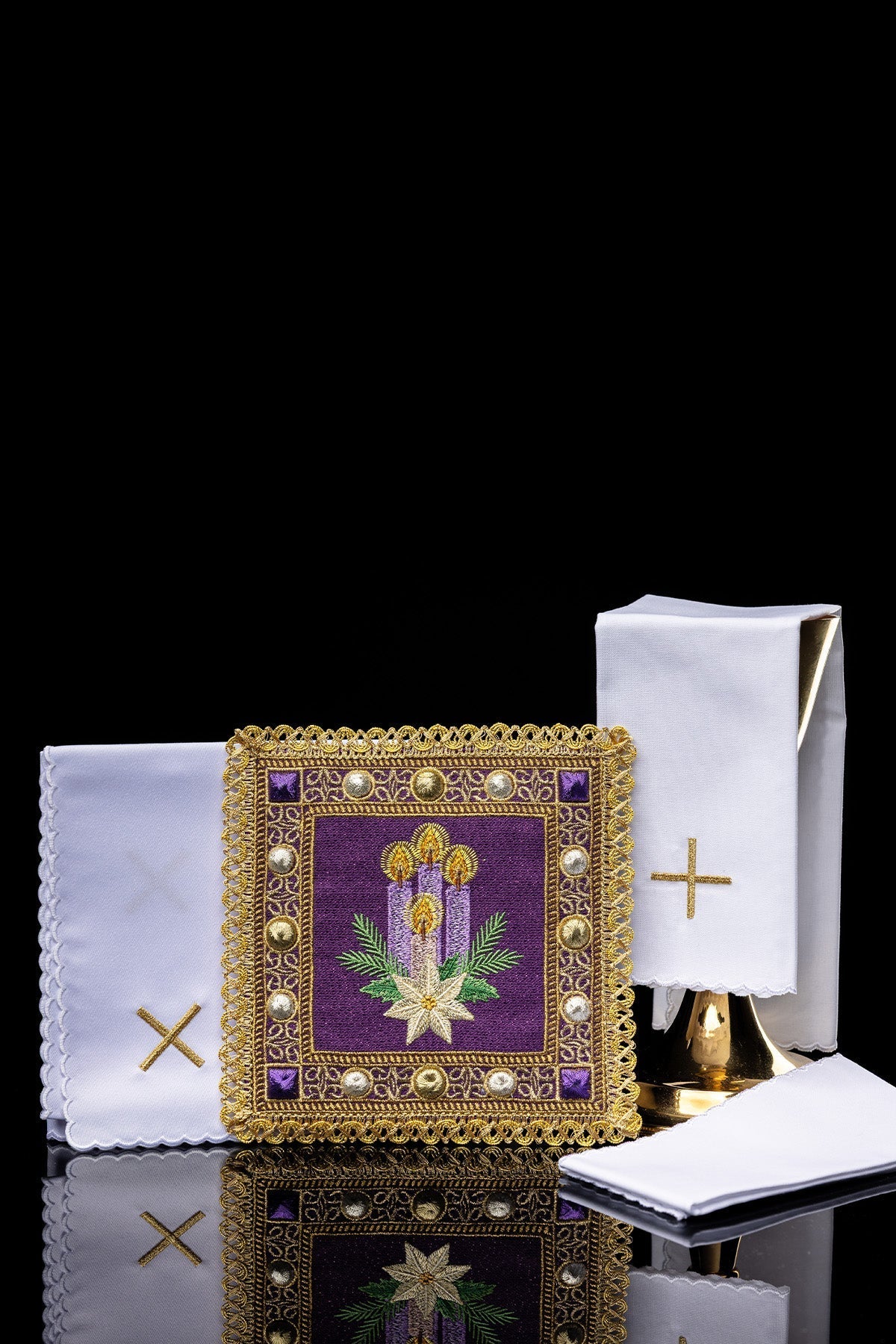 Advent Embroidered Altar Linen Set S-5176/03 - CHASUBLES.COM