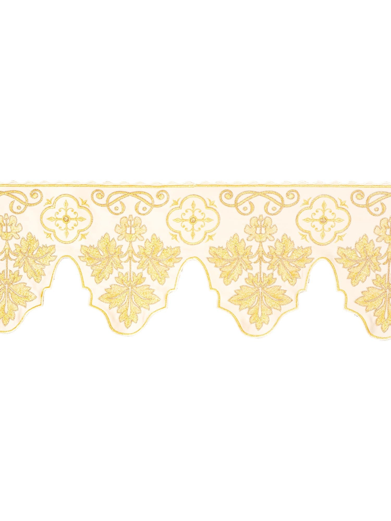 Altar superfrontal with front embroidery Cross ecru KOM/039/05 19cm 3,5m - HAFTINAUSA.COM