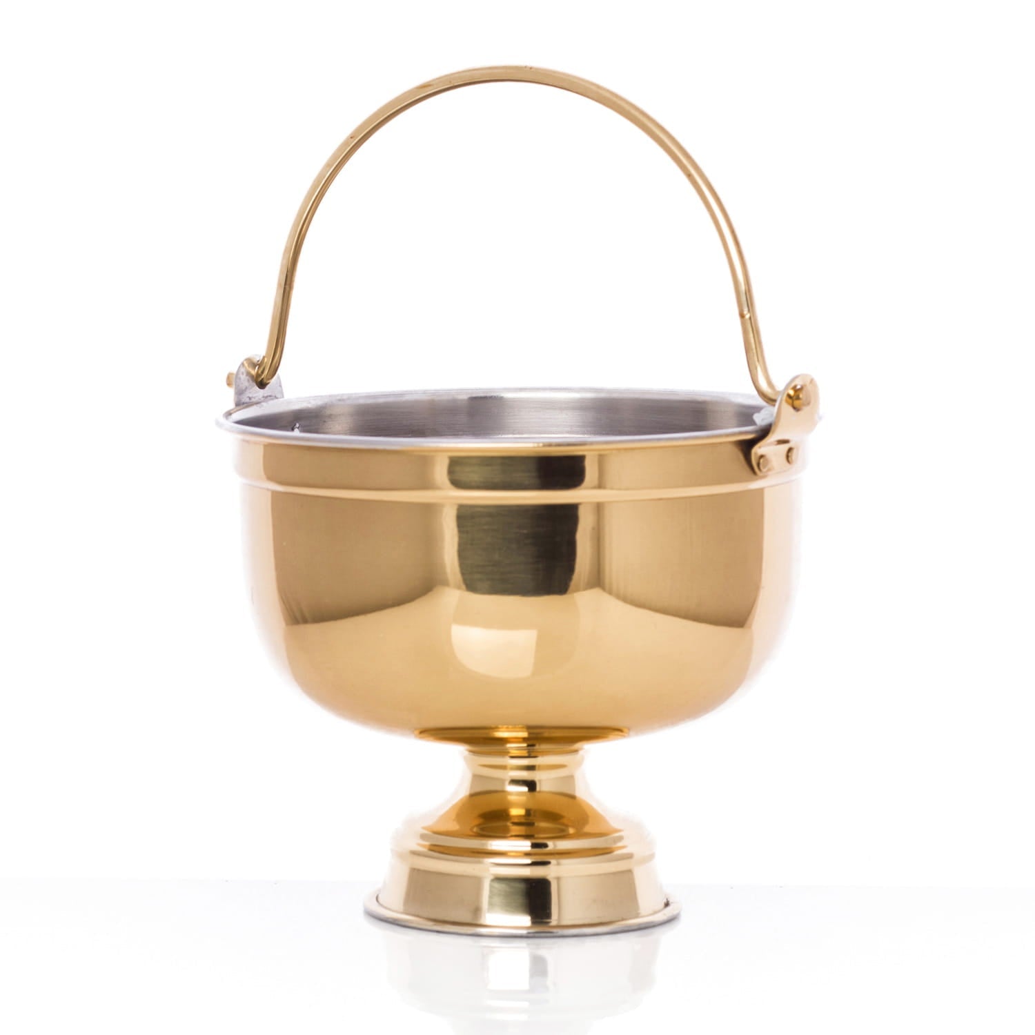 Brass Holy Water Pot HWF-1012 - CHASUBLES.COM