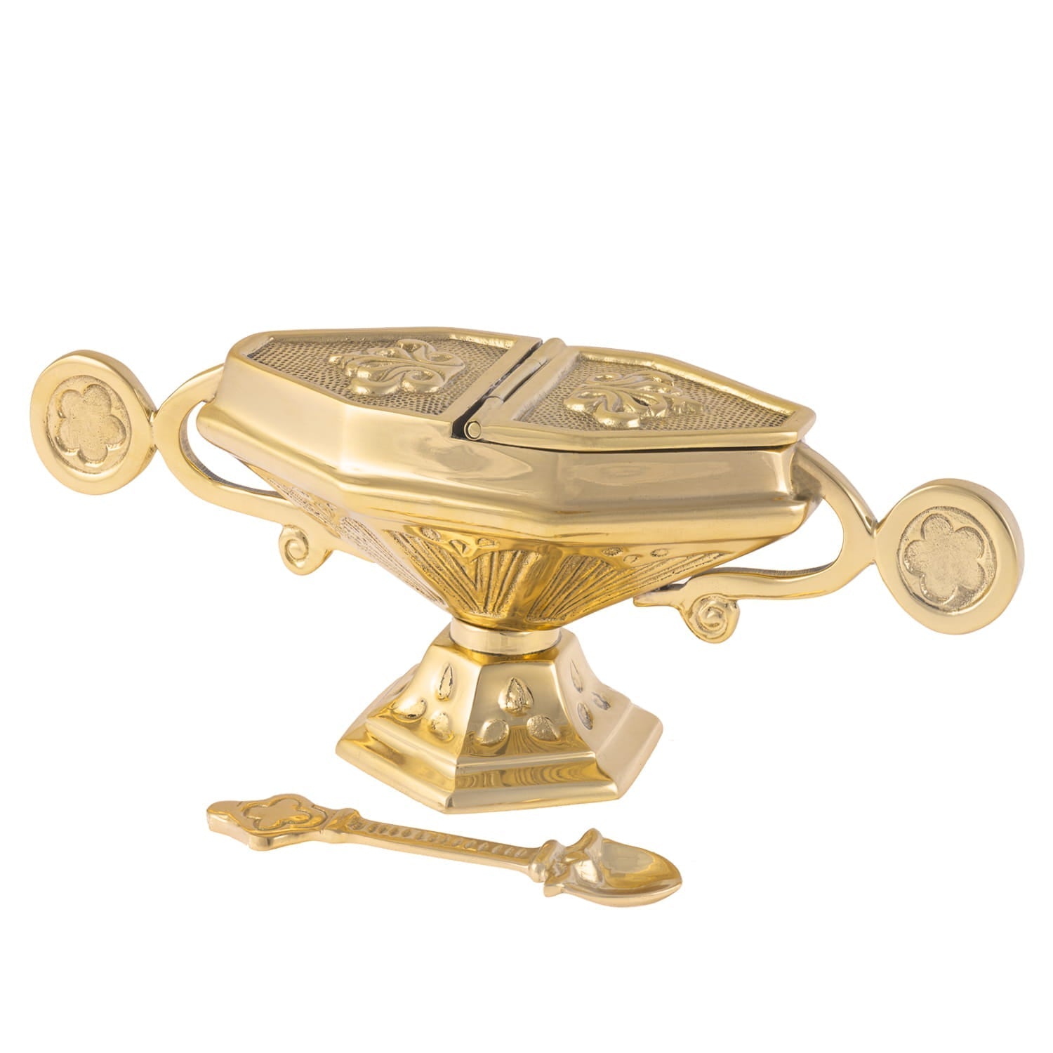 Brass Incense Boat with Spoon - 3.5 in 786909BS - CHASUBLES.COM