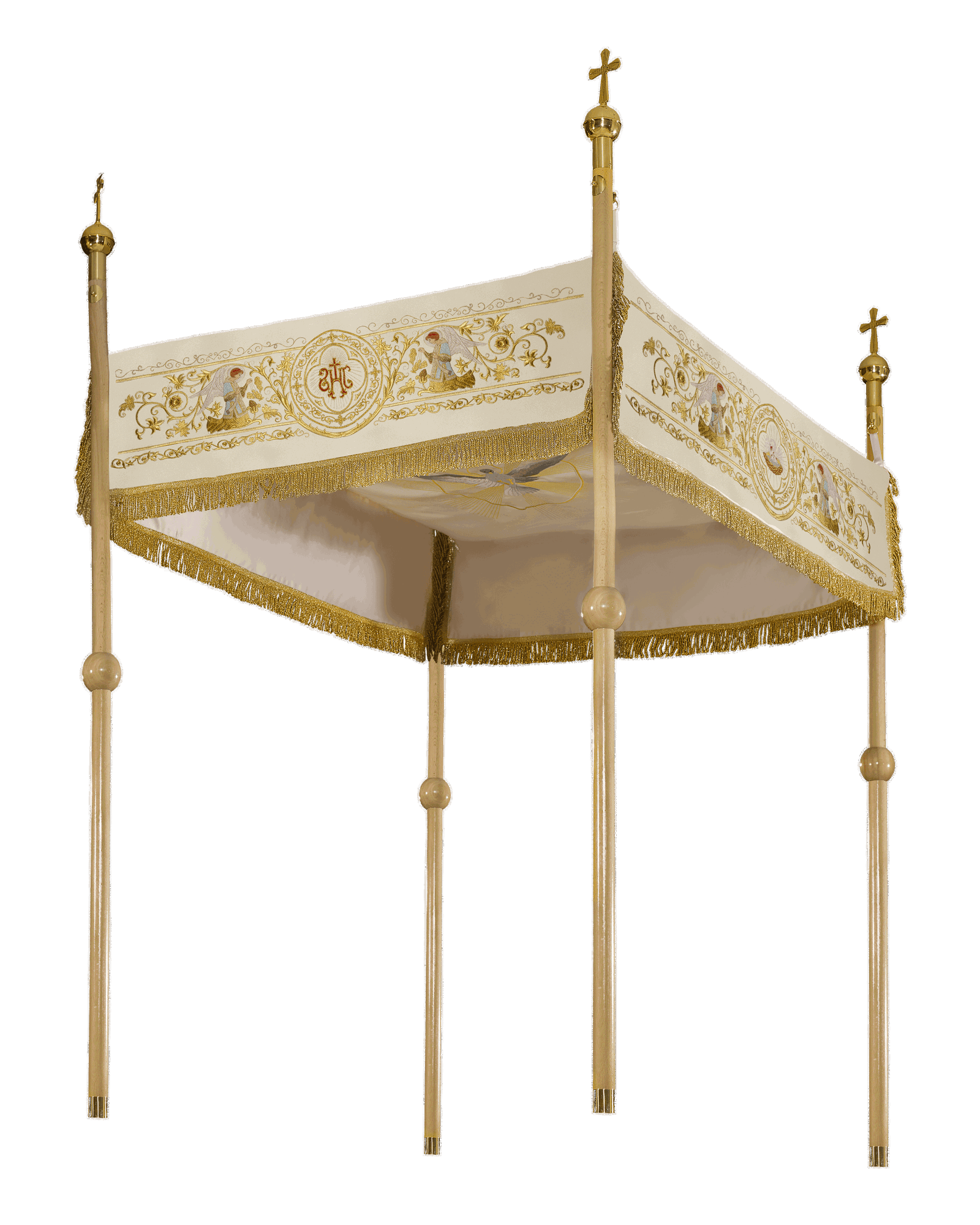 Canopy with embroidered angels and motifs KBA/003 130*160 - HAFTINAUSA.COM
