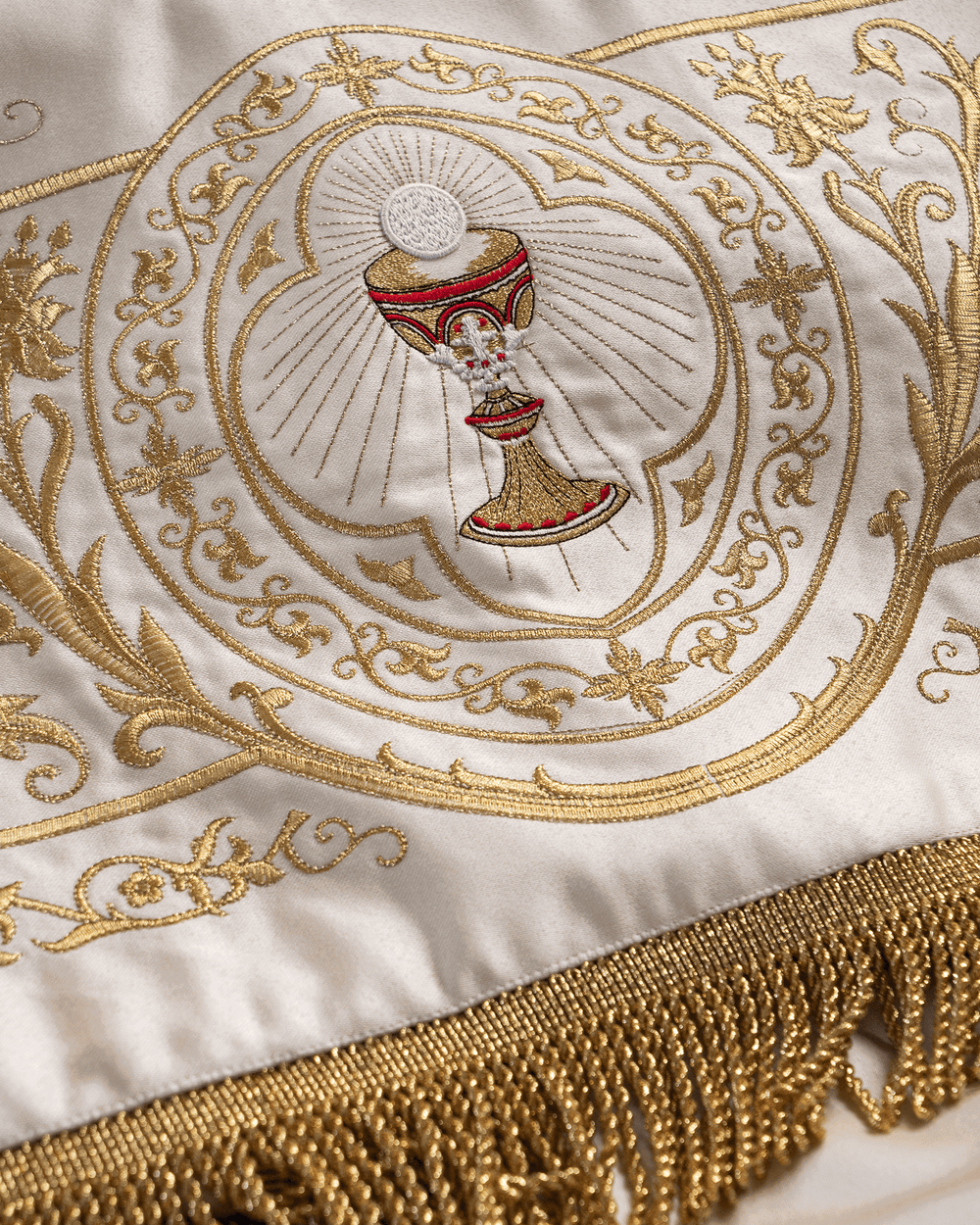 Eucharistic Procession Canopy for Corpus Christi | Ecru Satin with Hand ...