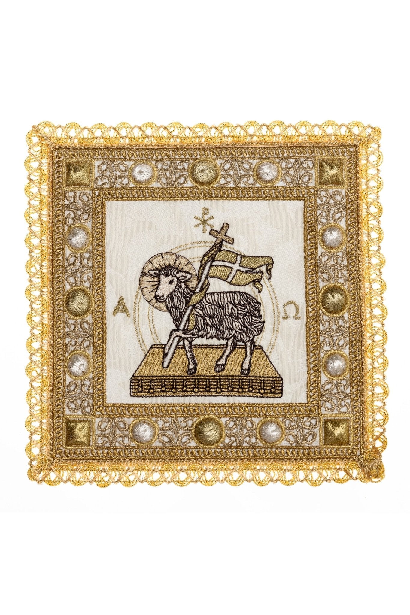 Chalice linen for Easter with the Easter Lamb S - 5172 - HAFTINAUSA.COM