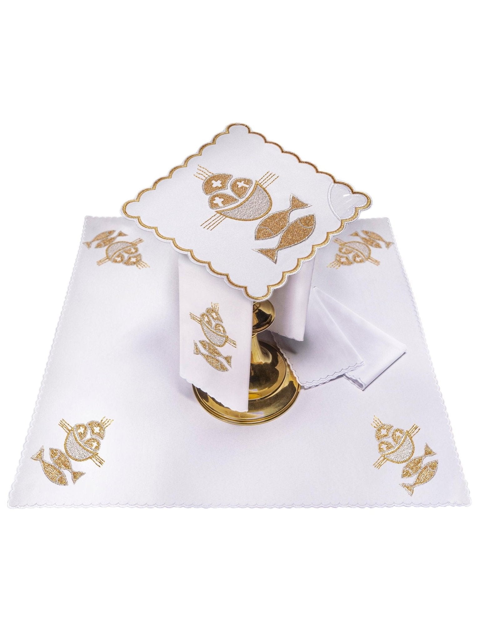 Chalice Linens Embroidered Fish Symbol KK/018 - HAFTINAUSA.COM