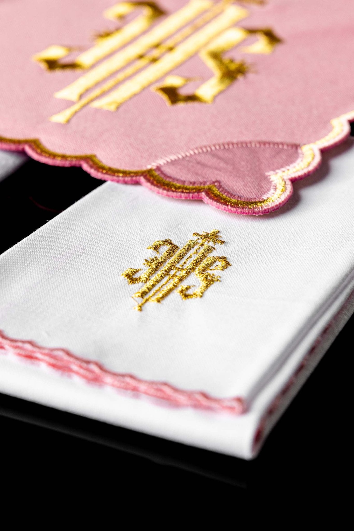 Chalice Linens Embroidered Pink IHS KK/029/08 - CHASUBLES.COM