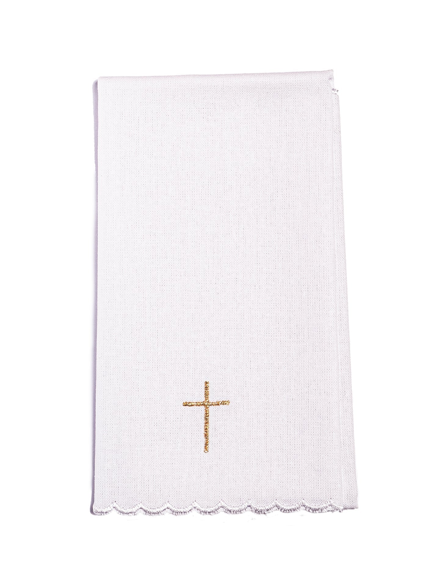 Chalice linens set made from cotton with gold cross and heart embroidery KK/156/04 - HAFTINAUSA.COM