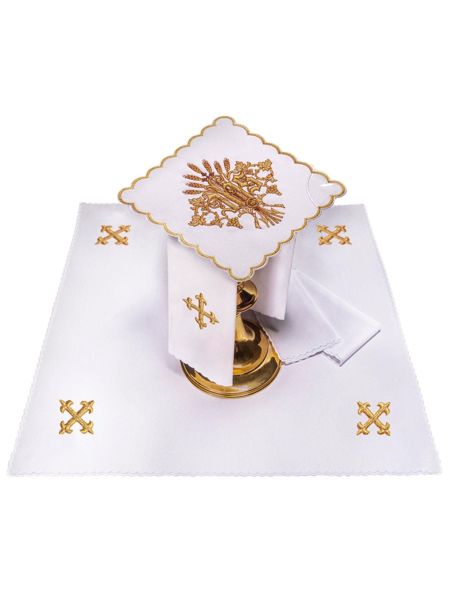Chalice Linens with big IHS embroidery KK/168 - HAFTINAUSA.COM