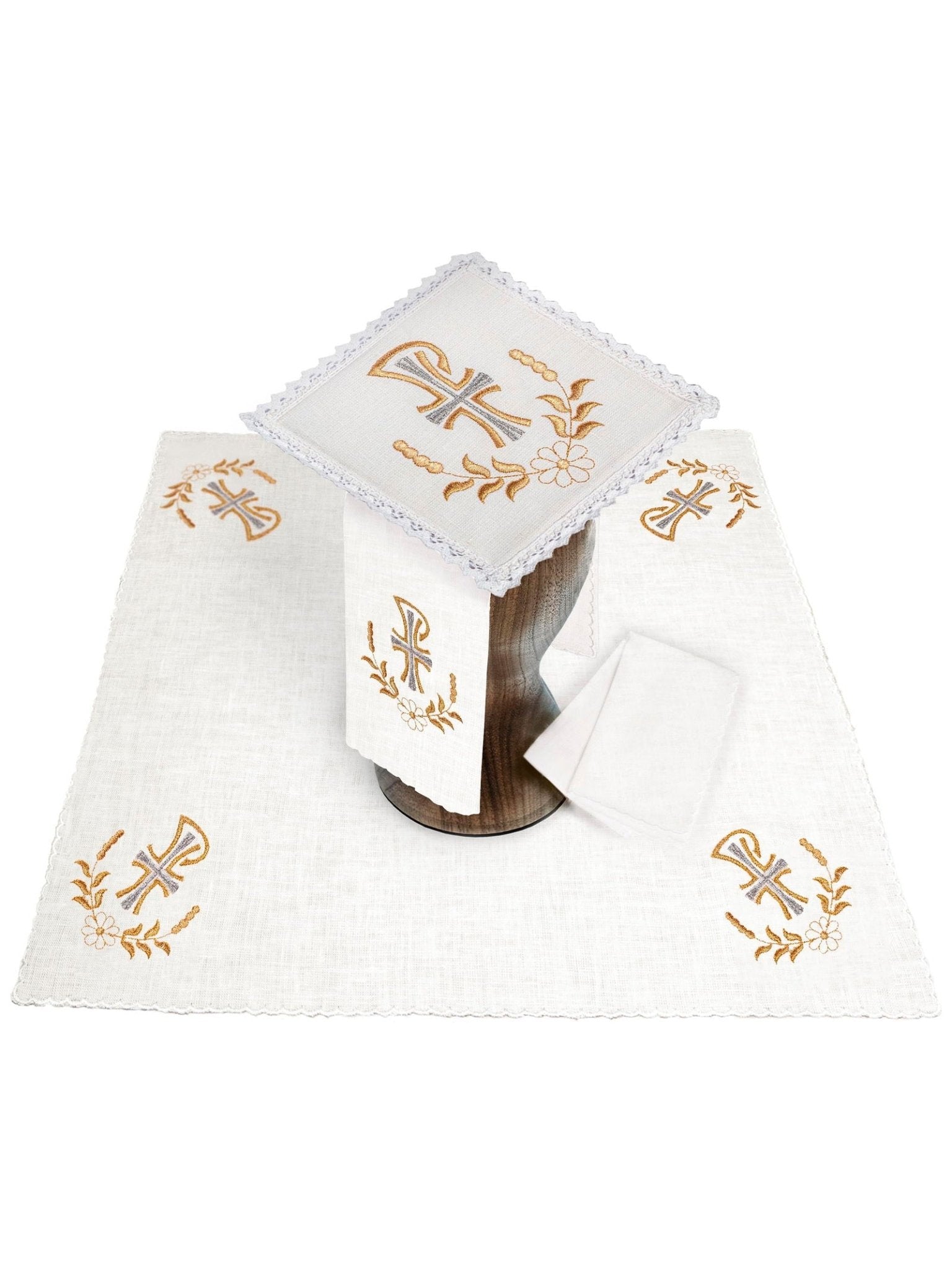 Chalice Linens with Golden PAX Motif KKL/073 - HAFTINAUSA.COM