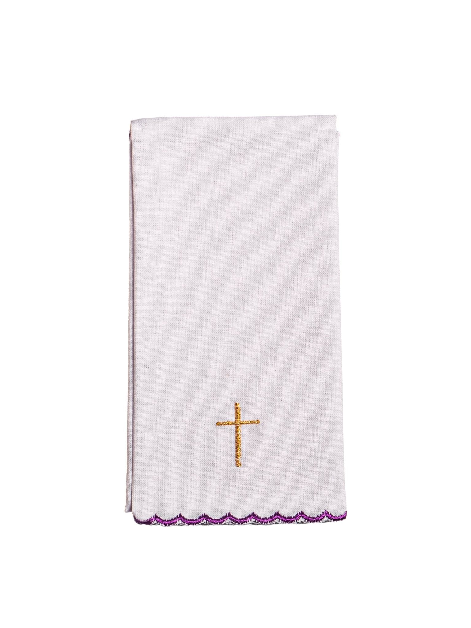 Chalice linens with purple embroidery Christ Carrying the Cross KK/116 - HAFTINAUSA.COM