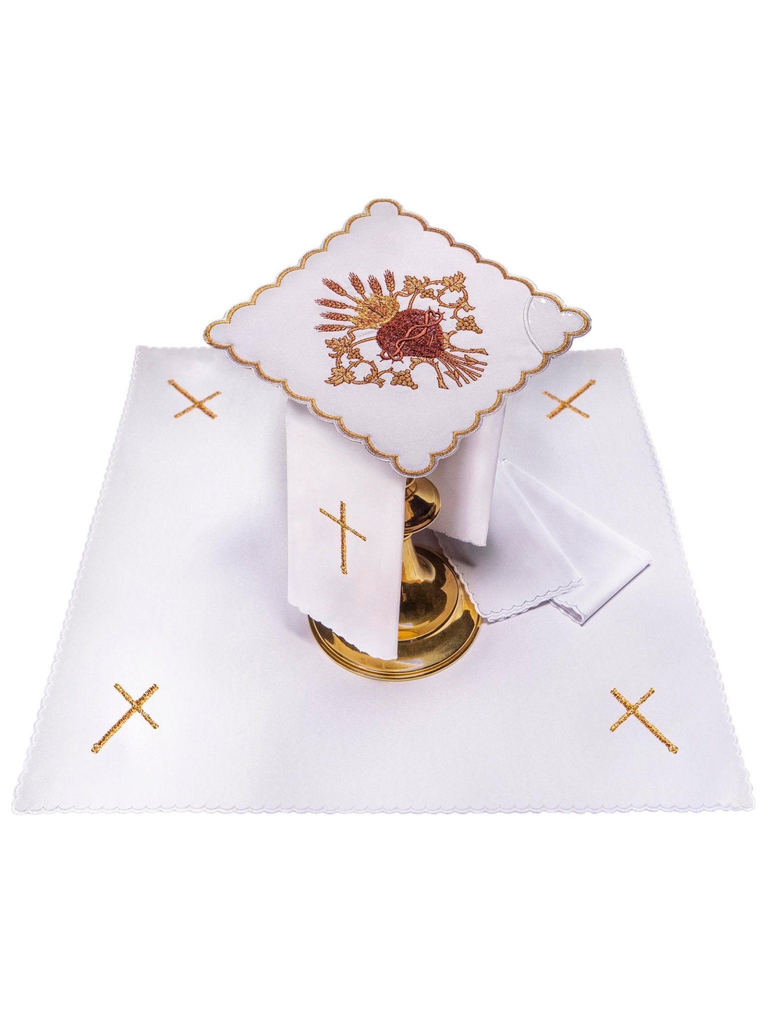 Chalice Linens with Sacred Heart of Jesus KK/167 - HAFTINAUSA.COM