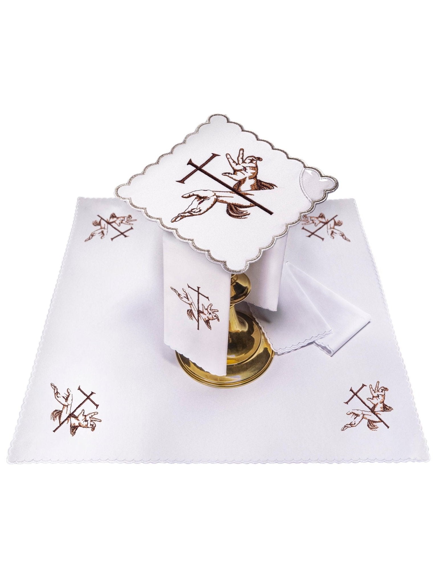 Chalice Linens with The Franciscans symbol KK/022 - HAFTINAUSA.COM