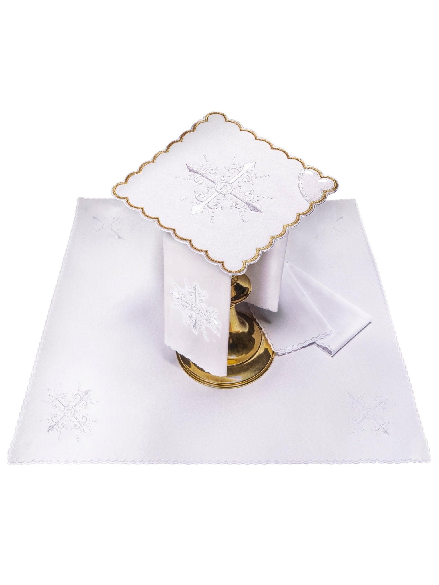 Chalice Linens with white embroidery KK/057 - HAFTINAUSA.COM