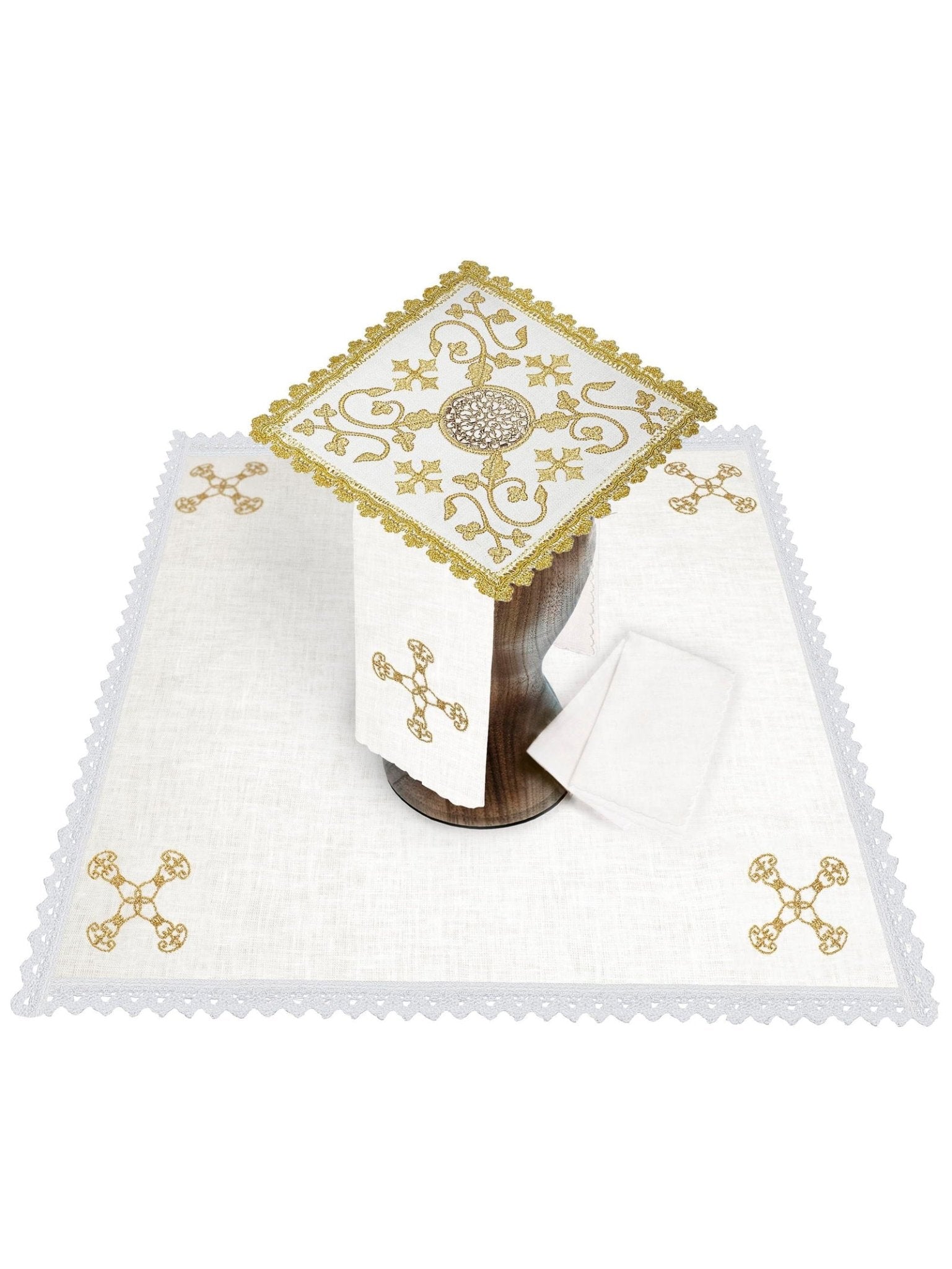 Chalice Set with metal cross emblem HA/5010 - HAFTINAUSA.COM