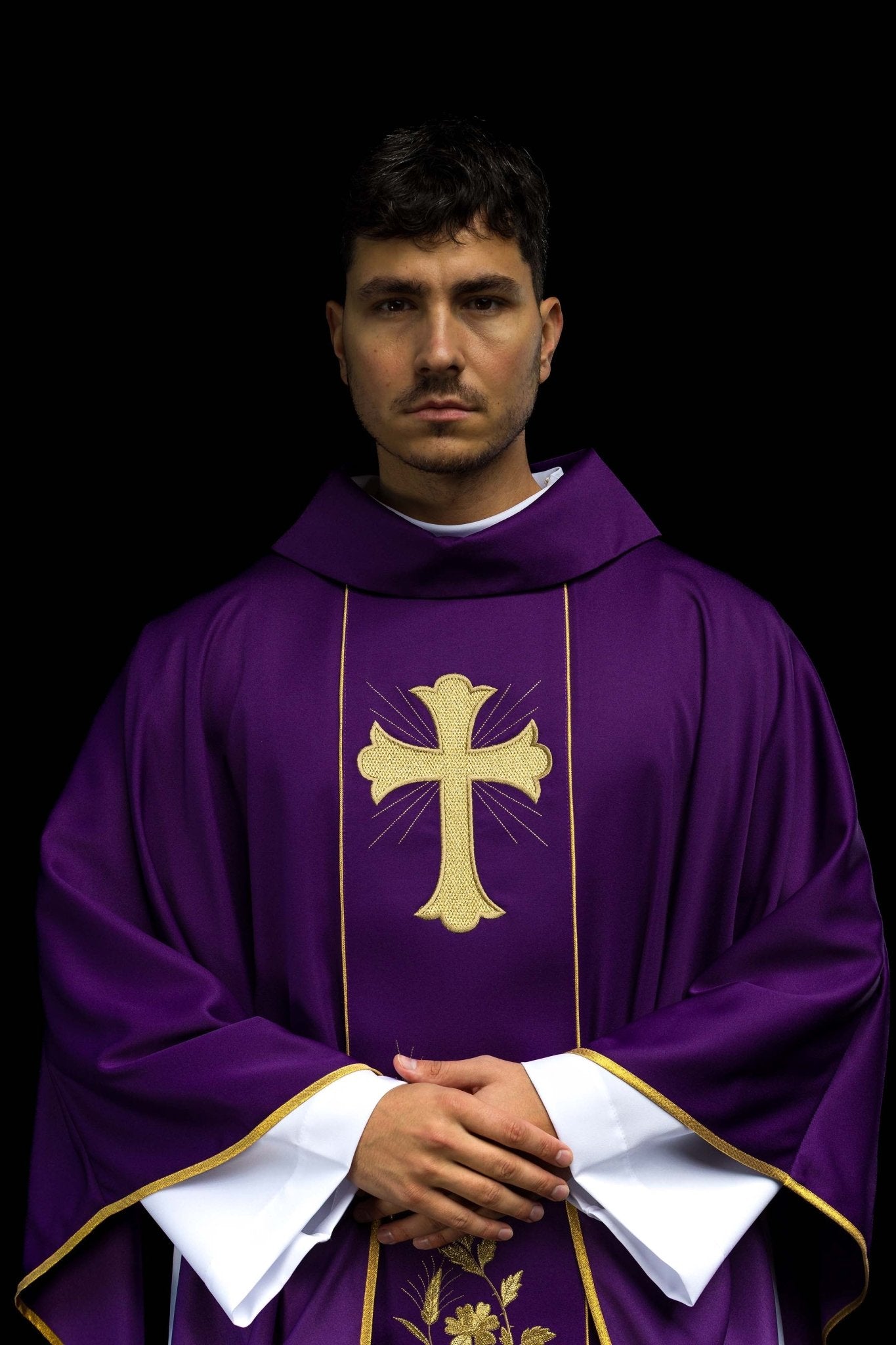 Chasuble Cross and Ears of Wheat in purple KOR/375/03/53 FIOLET - CHASUBLES.COM