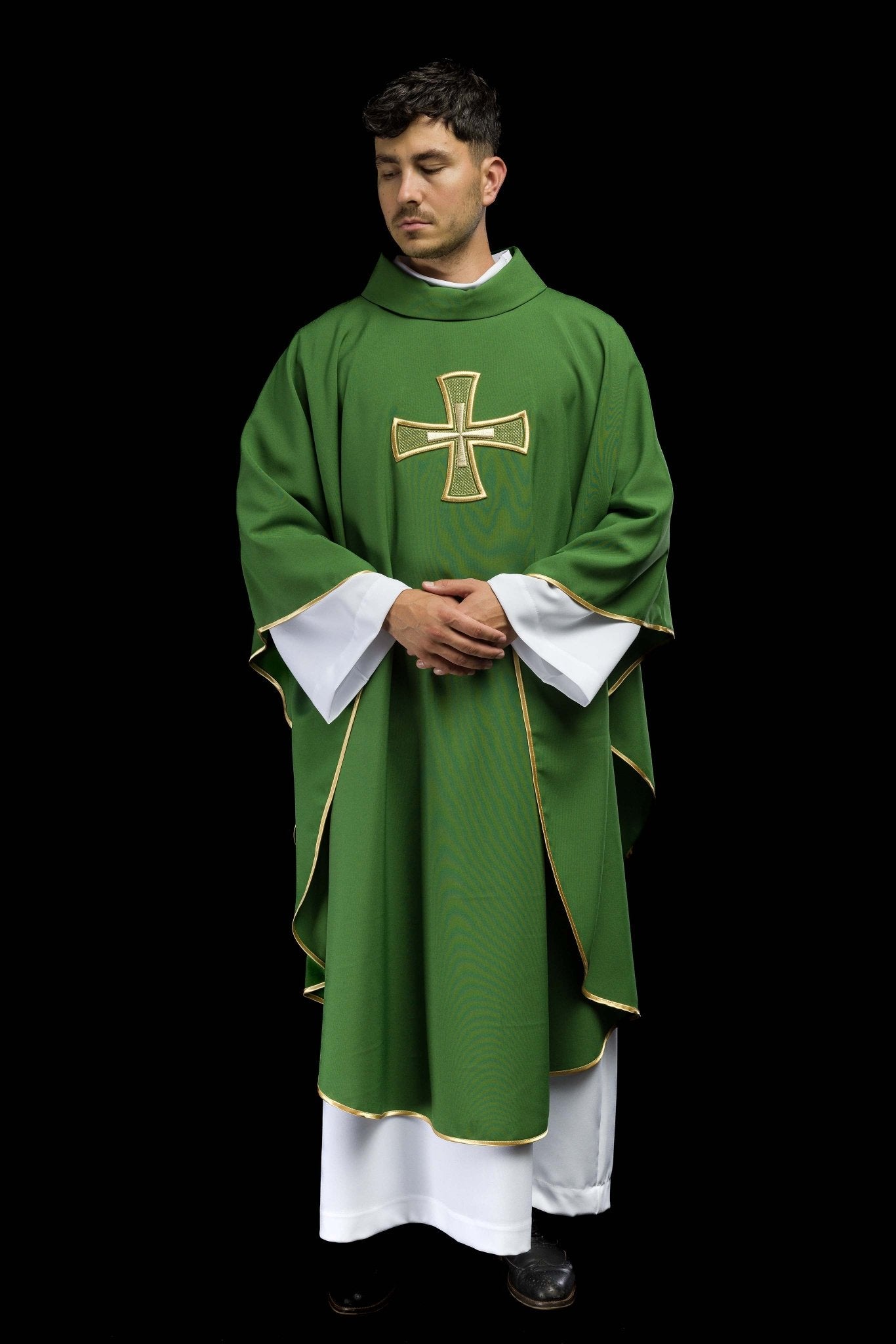 Chasuble embroidered with Green Cross KOR/258/01/12 - CHASUBLES.COM