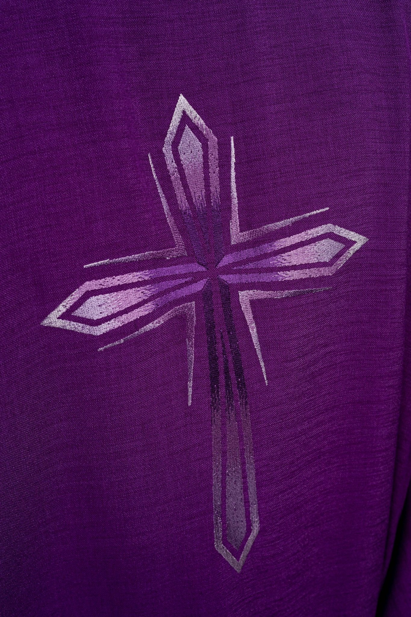 Chasuble embroidered with Green Cross HA7034-03 FIOLET - CHASUBLES.COM