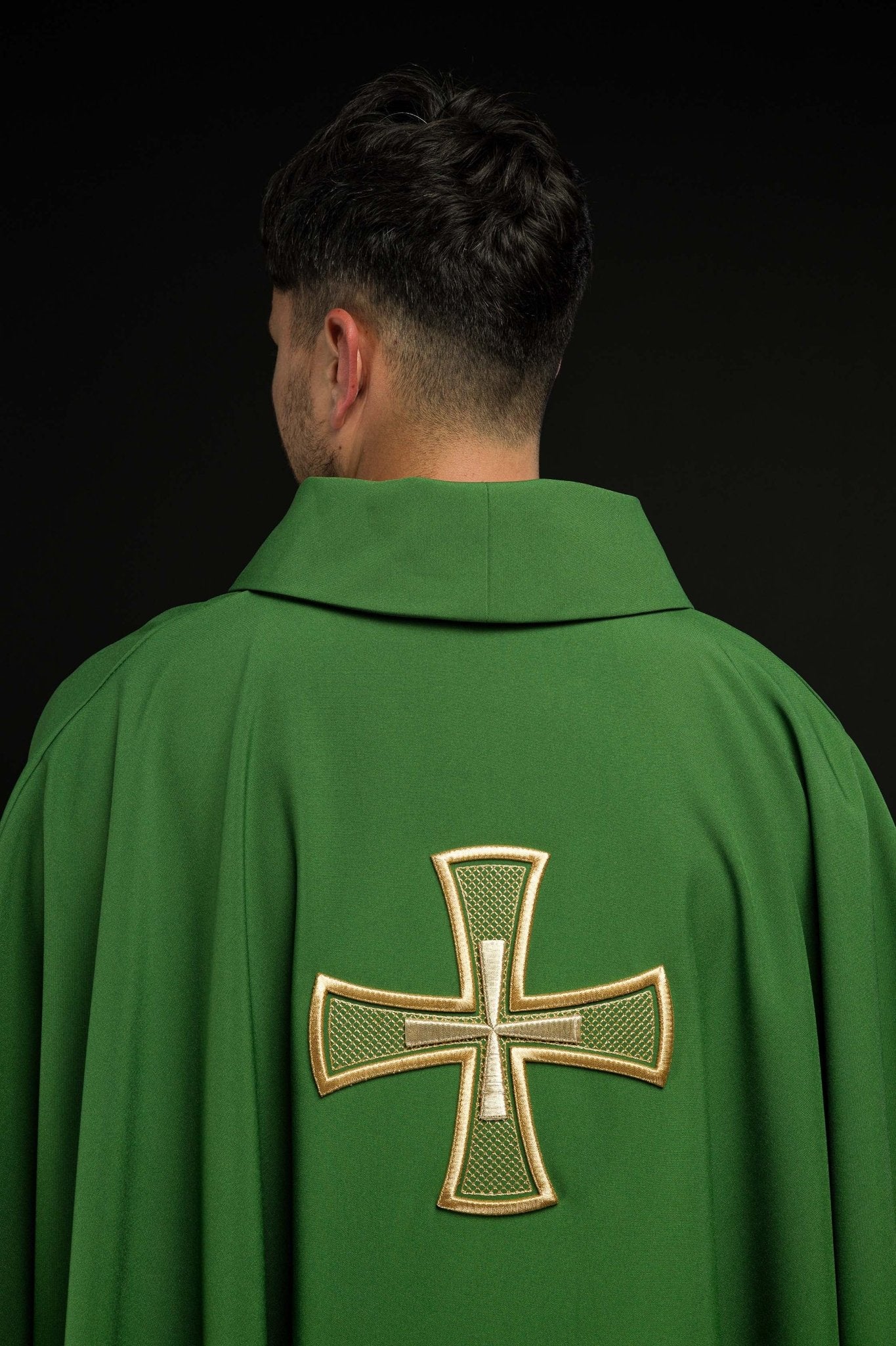 Chasuble embroidered with Green Cross KOR/258/01/12 - CHASUBLES.COM