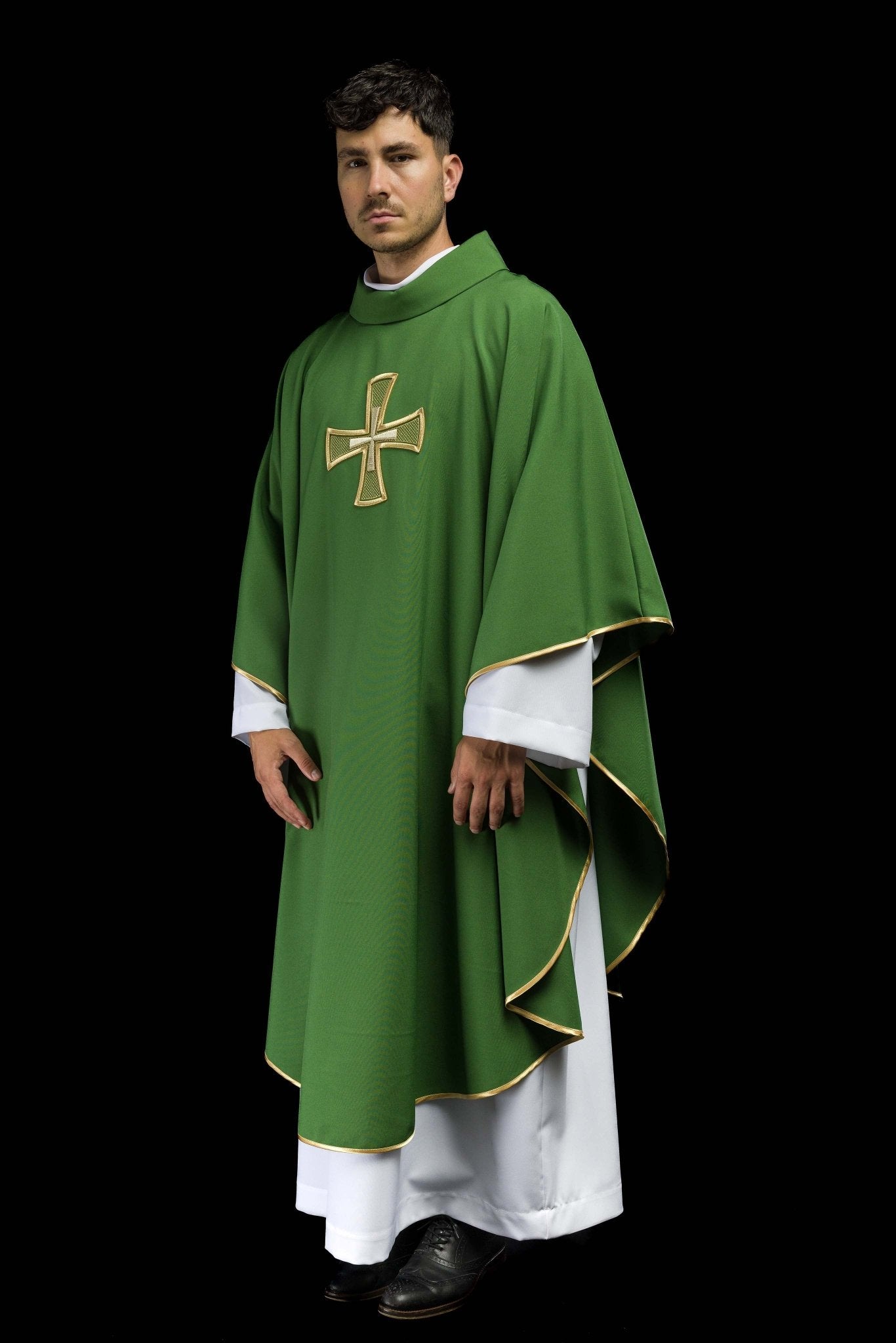 Chasuble embroidered with Green Cross KOR/258/01/12 - CHASUBLES.COM