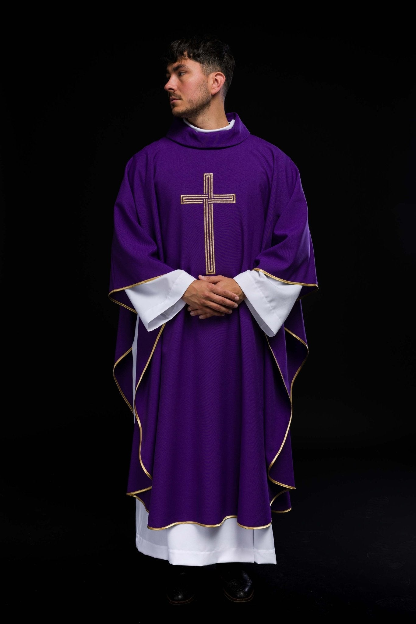 Chasuble embroidered with Purple Cross KOR/018/03/12 FIOLET - HAFTINAUSA.COM