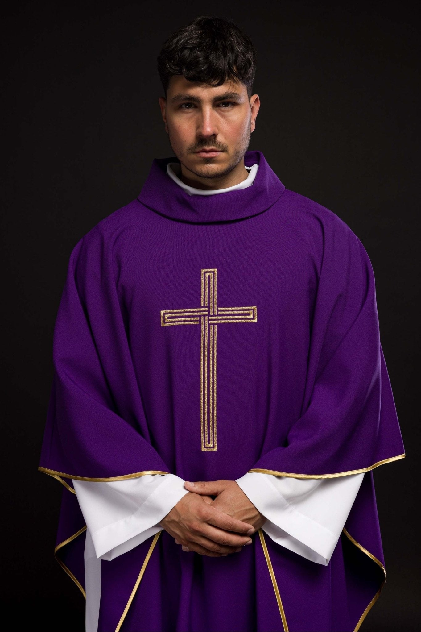 Chasuble embroidered with Purple Cross KOR/018/03/12 FIOLET - HAFTINAUSA.COM
