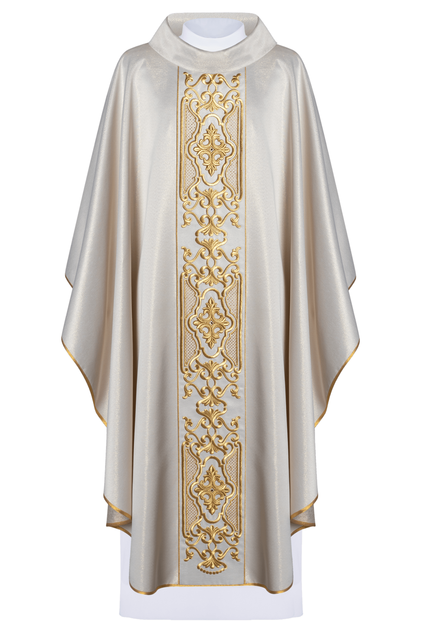 Chasuble made of shiny fabric with rich gold embroidery at the waist LE/7021/05 - HAFTINAUSA.COM