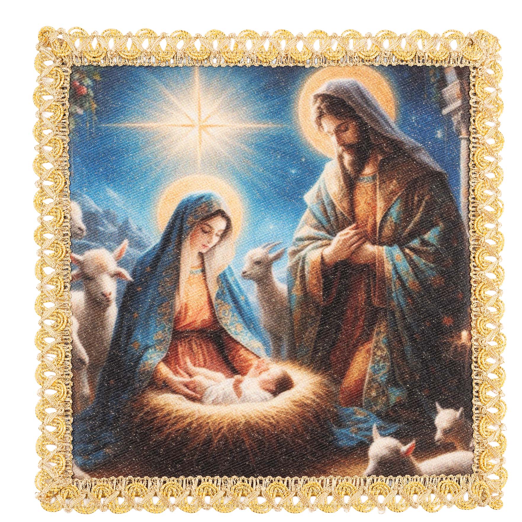 Christmas Pall with the Image of the Holy Family KDT/5567/S/5 18*18 - CHASUBLES.COM