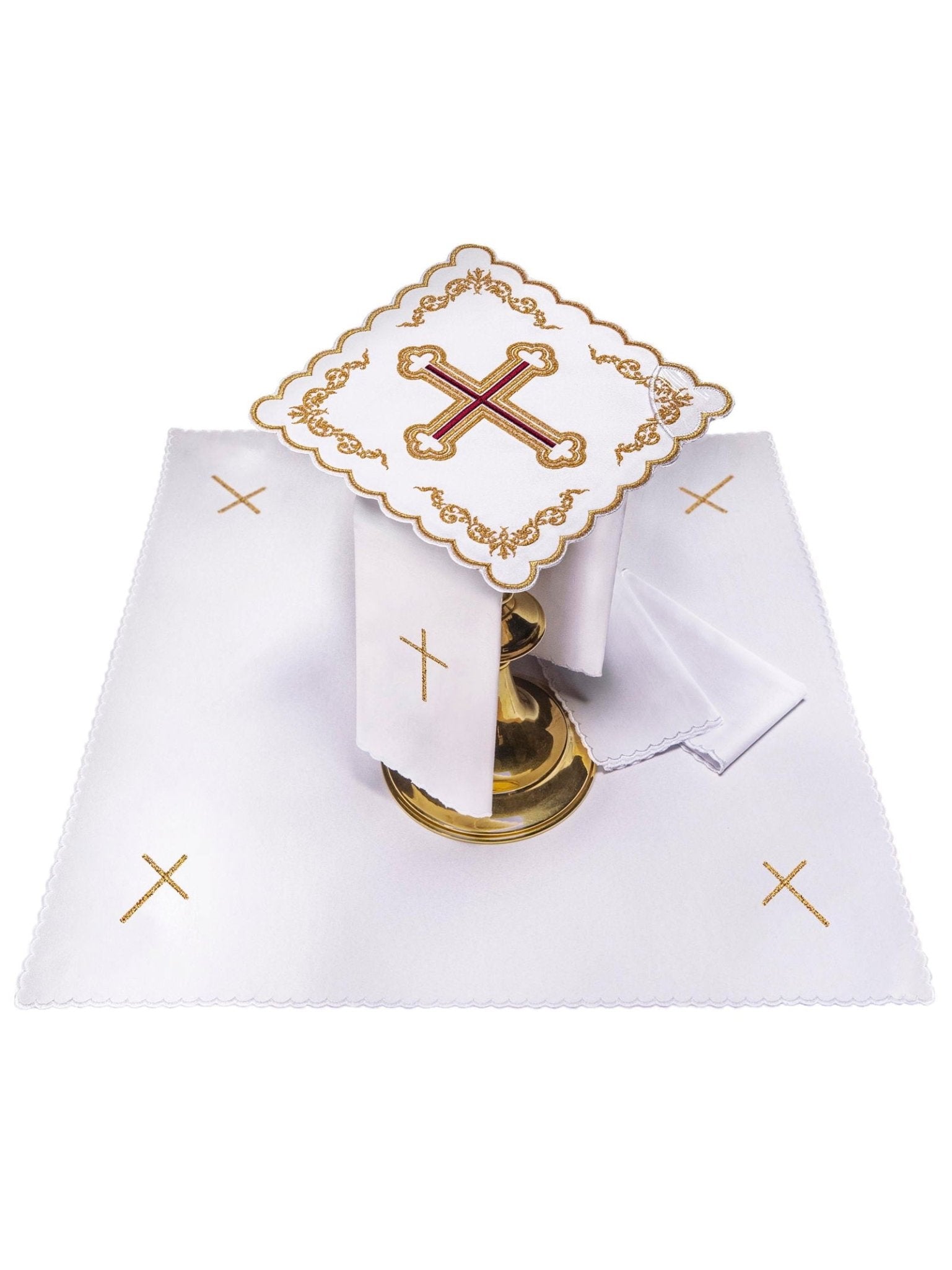 Communion chalice linens set with gold embroidery KK/155 - HAFTINAUSA.COM