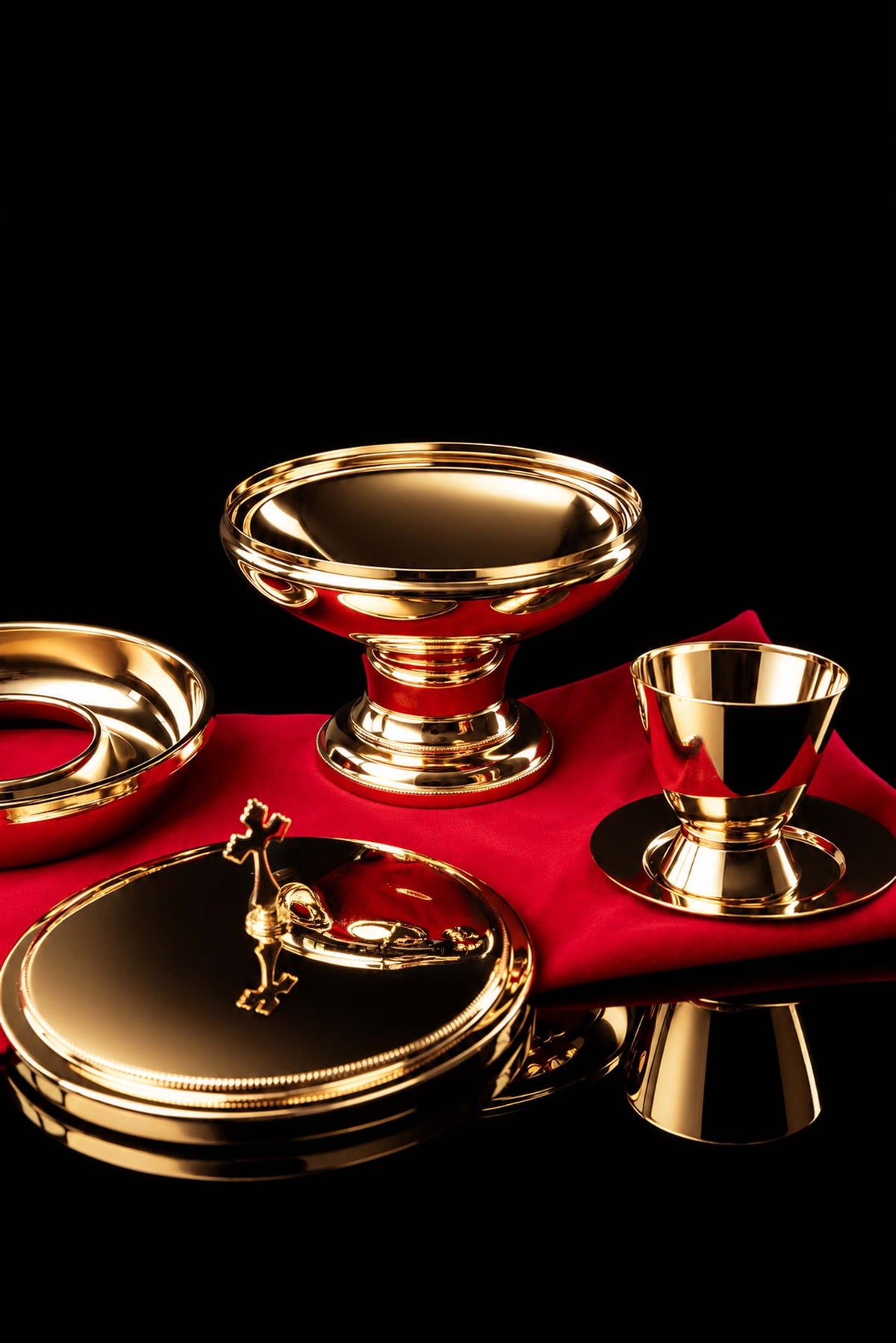Gold-plated chalice and paten set