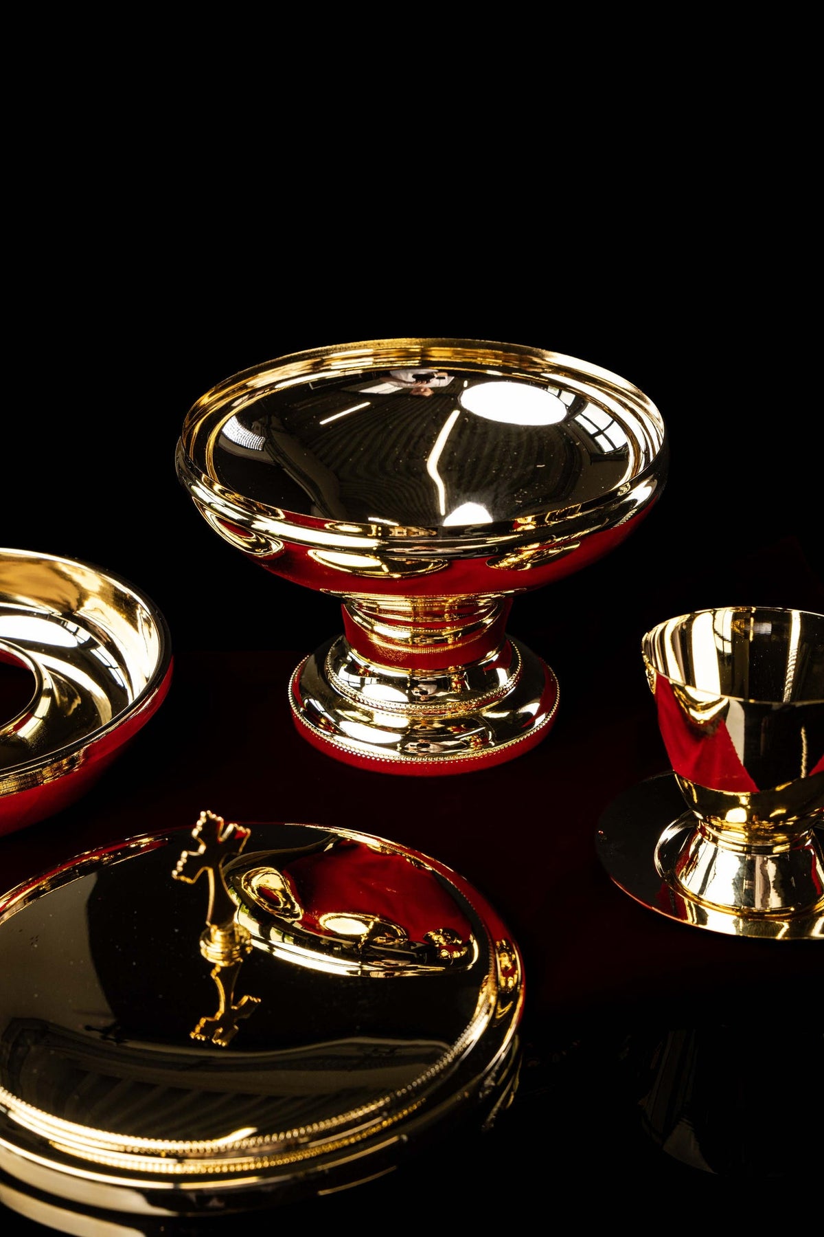 Matching gold-plated chalice close-up