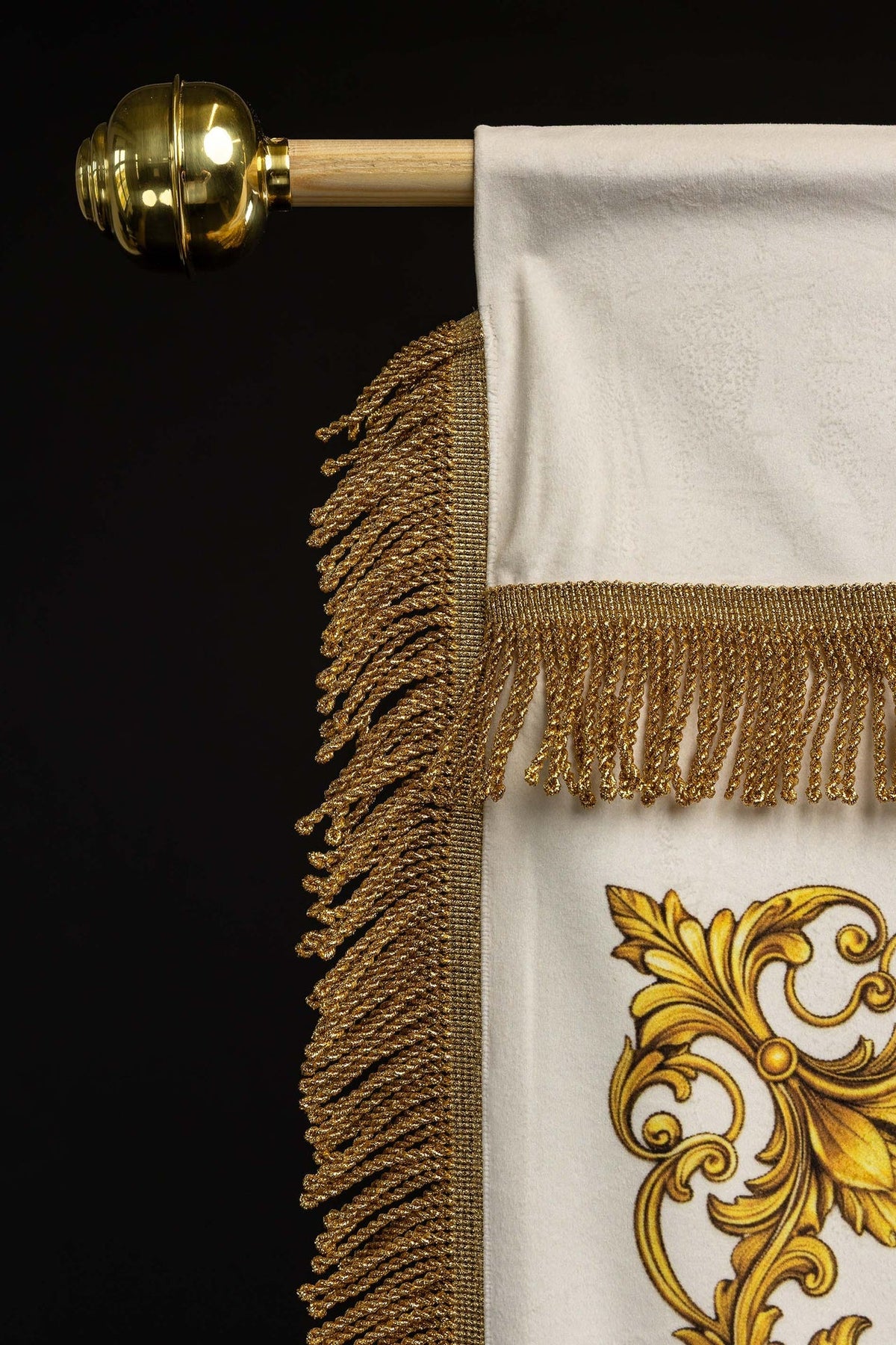 Double-Sided Printed Marian Liturgical Banner with Heart Symbol and Marian Monogram CHD/003/05/109 80*130 - CHASUBLES.COM