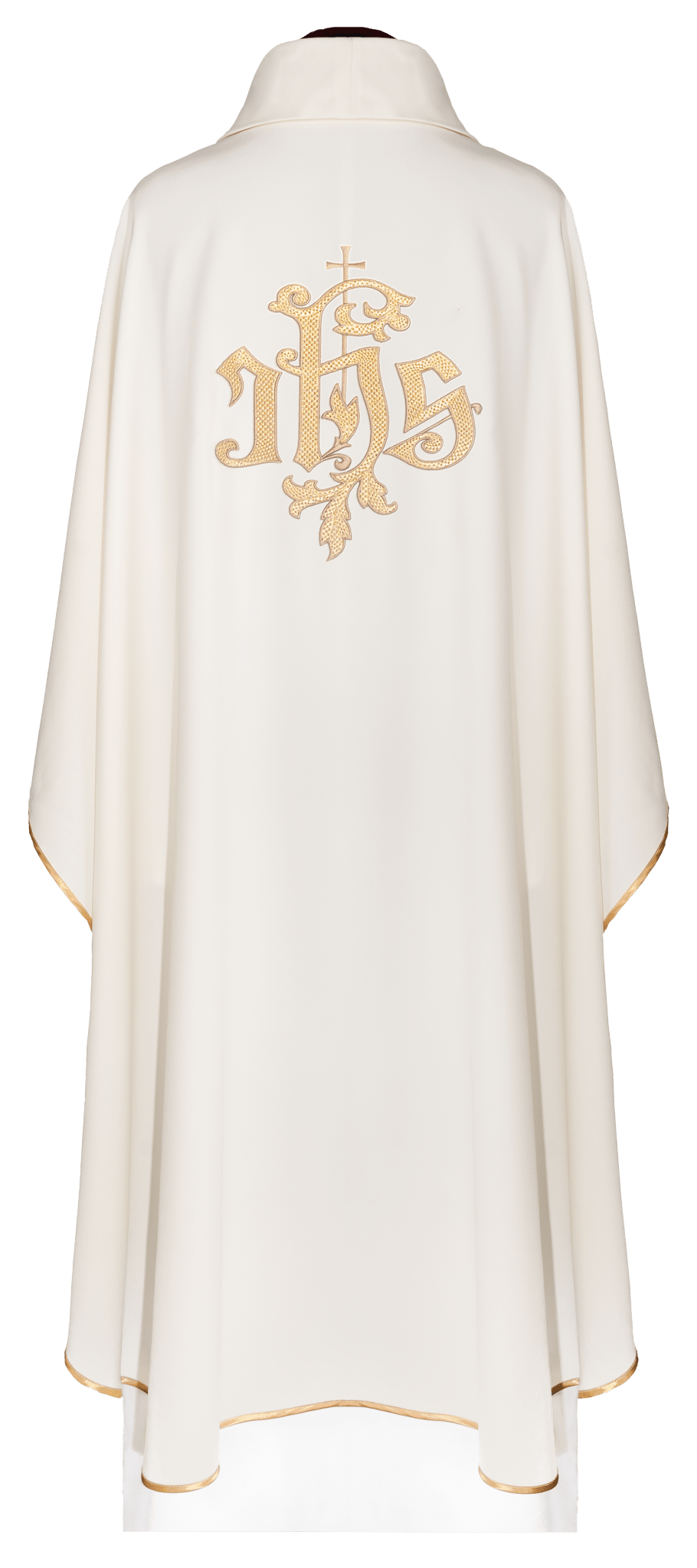 Ecru chasuble with golden IHS embroidery KDT/7047/05/12 - CHASUBLES.COM