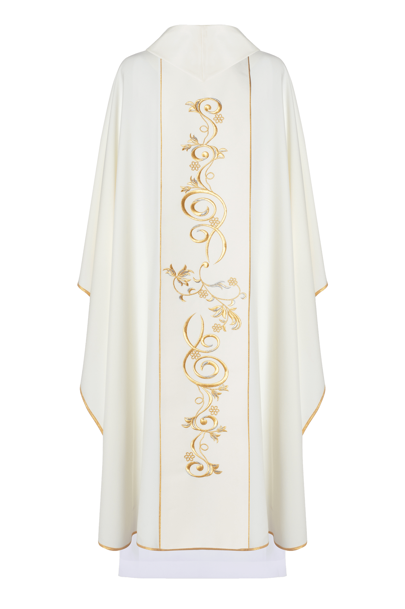 Ecru chasuble with the image of Jesus KOR/202/05/01 ECRU - HAFTINAUSA.COM