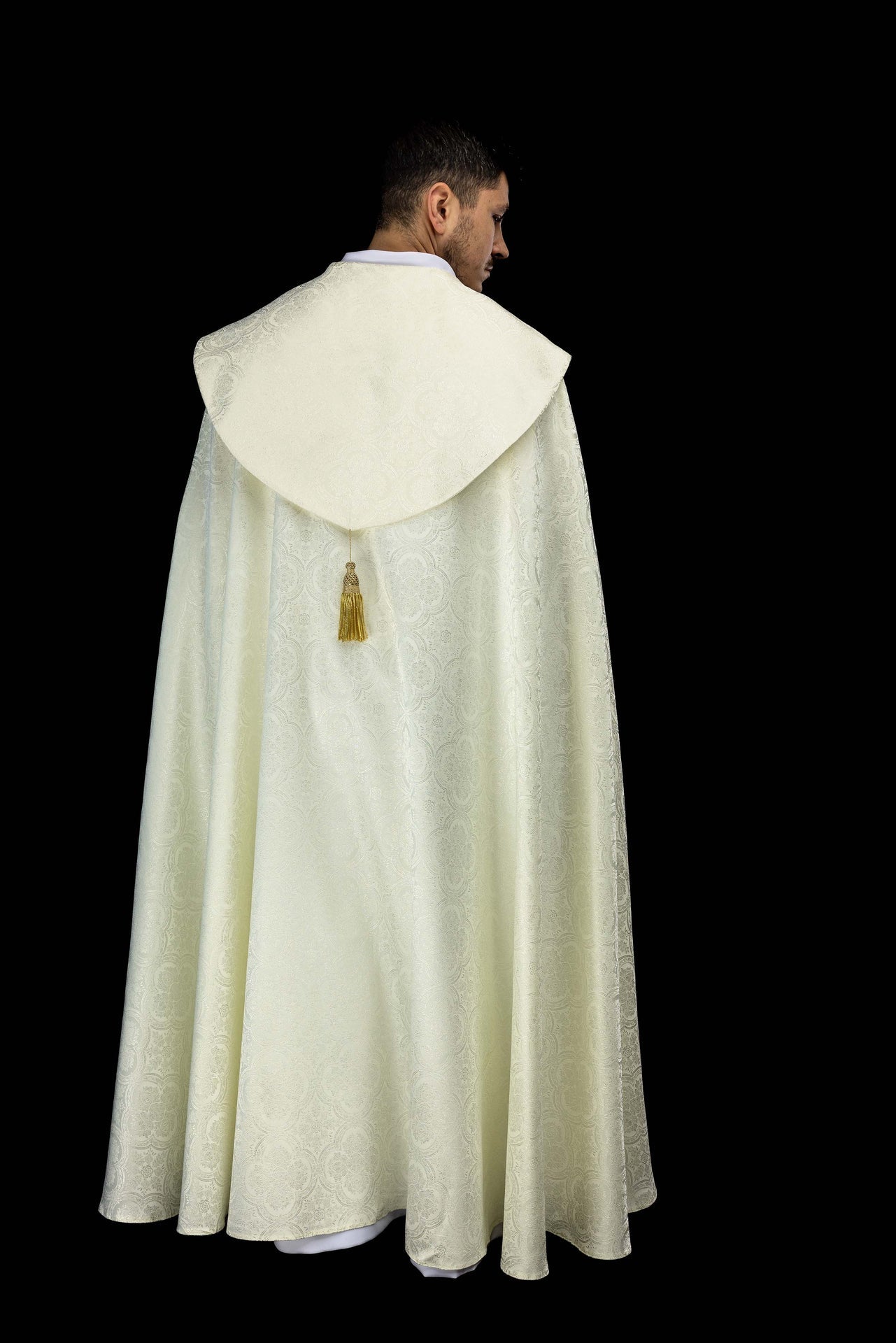 Ecru jacquard liturgical cope KKP/161/05/11 145cm - CHASUBLES.COM
