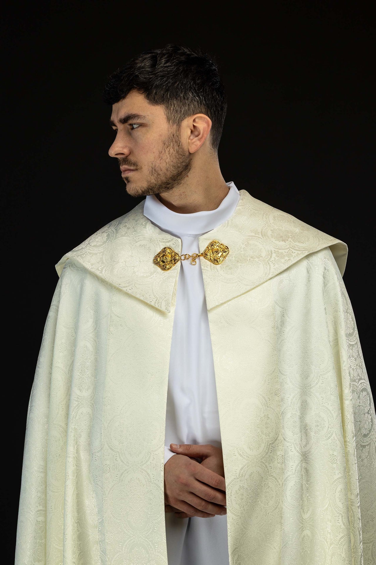 Ecru jacquard liturgical cope KKP/161/05/11 145cm - CHASUBLES.COM