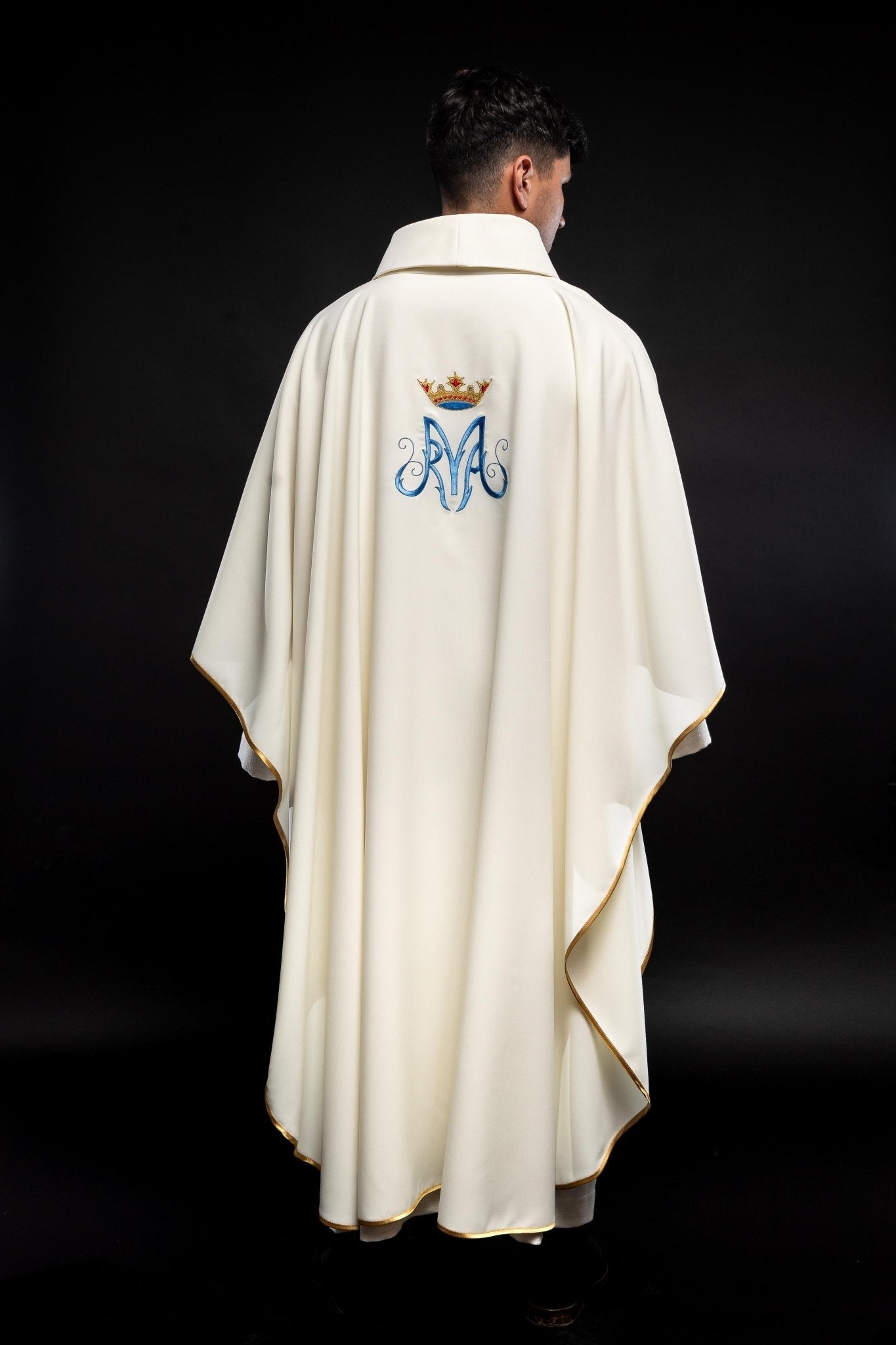 Ecru Liturgical Marian Chasuble KOR/127/05/12 ECRU - HAFTINAUSA.COM