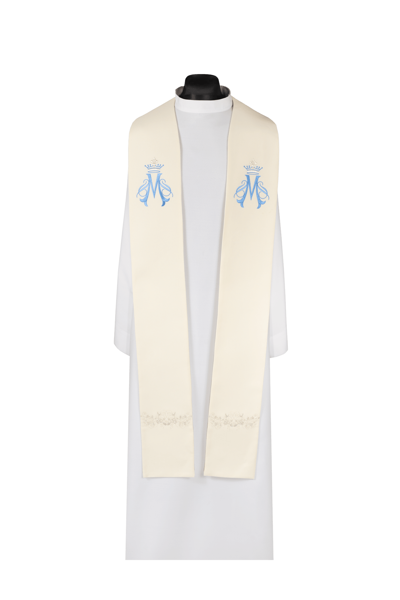 Embroidered Marian stole ecru KDT/2029/05/01 - CHASUBLES.COM