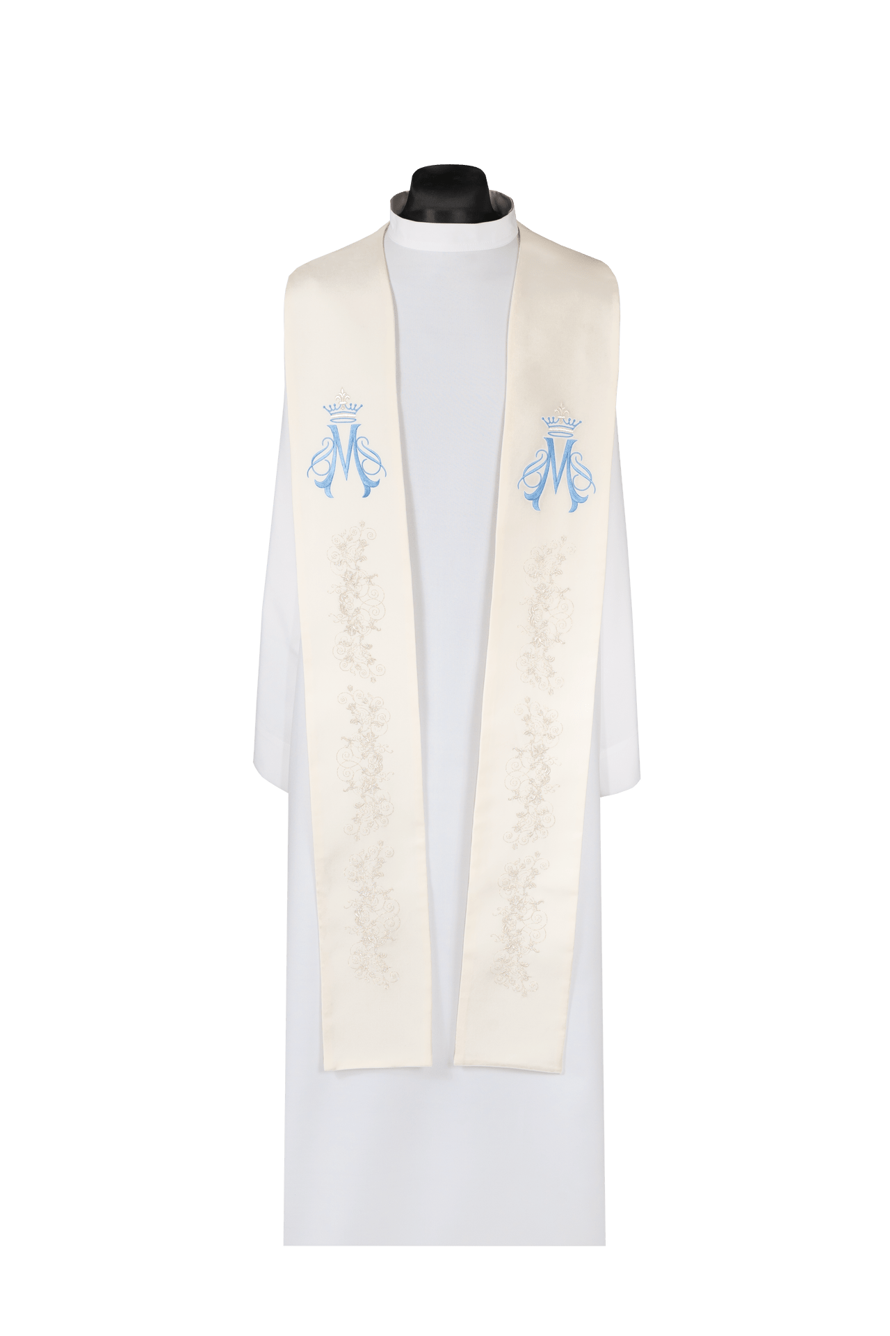 Embroidered Marian stole ecru KDT/2129/05/01 - CHASUBLES.COM