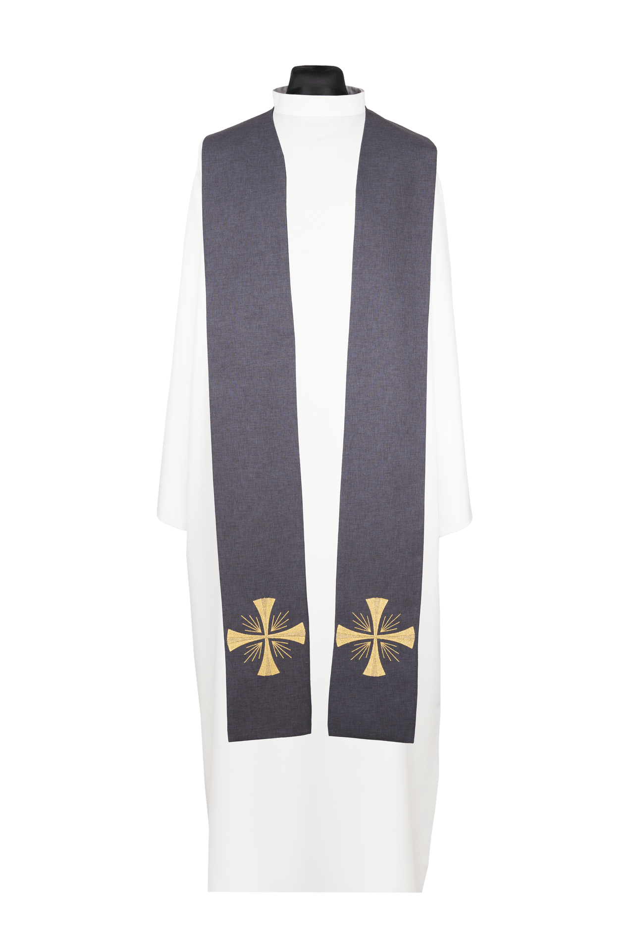 Embroidered priestly stole with a cross purple KDT/2054/03/70 - CHASUBLES.COM