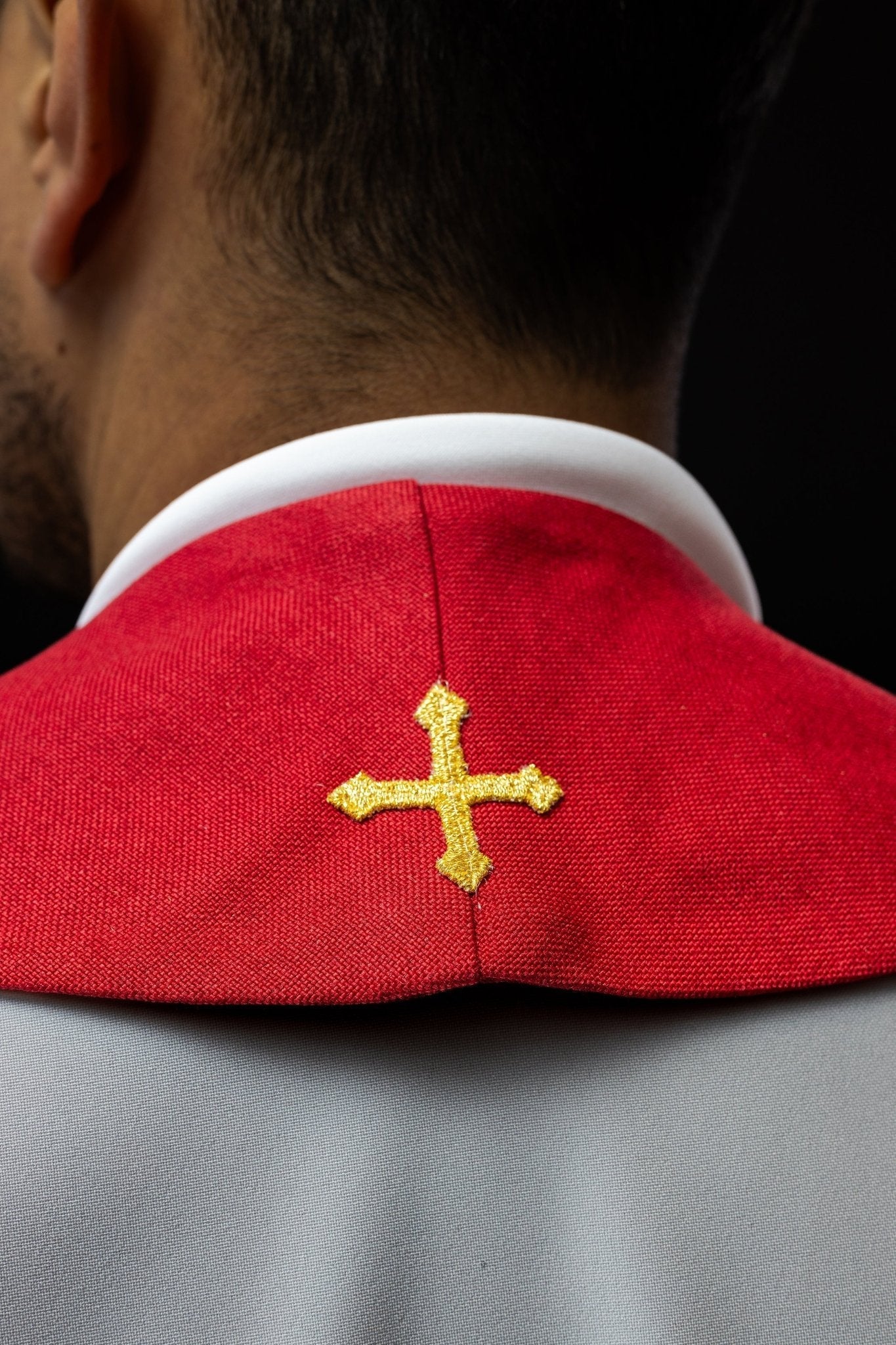 Embroidered stole with crosses red S - 2068 - 02 - 70 - HAFTINAUSA.COM