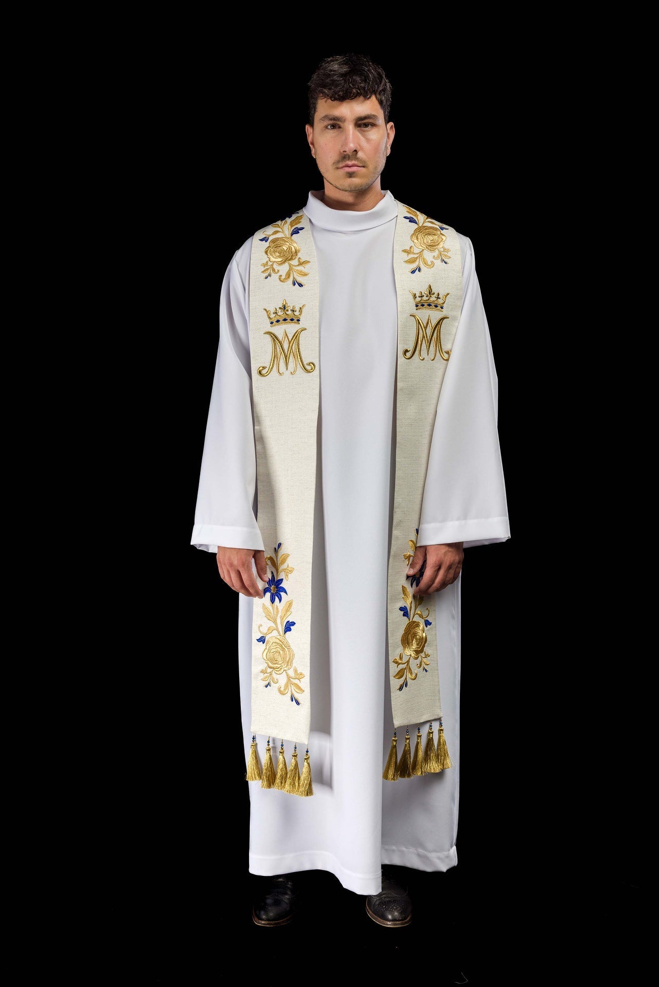 Embroidered Stole with Marian Symbol LE/2045/05 - CHASUBLES.COM